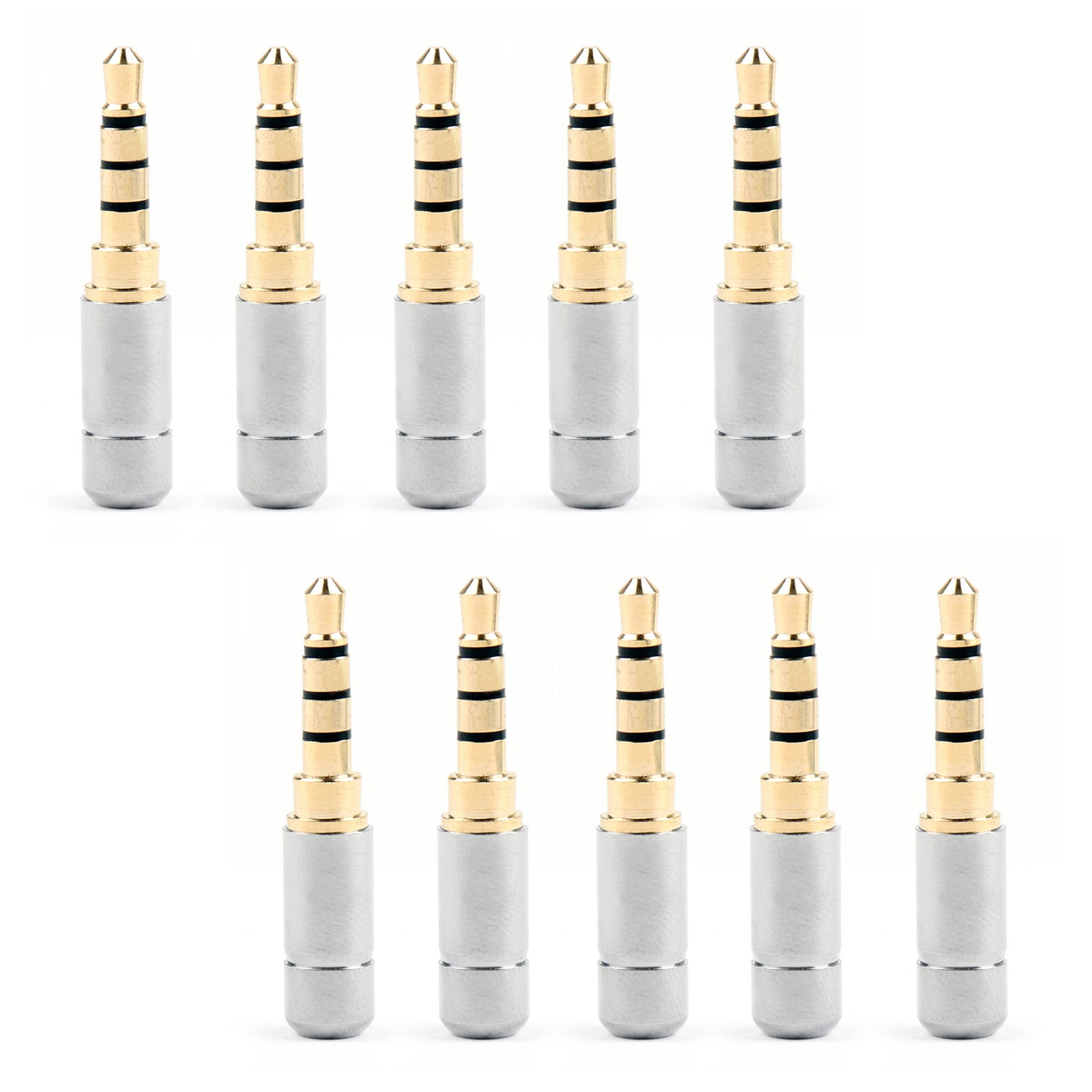 10Pcs Mini 3.5mm Stereo 4 Pole Jack Plug Audio Connector - Replacement Headphone Repair Parts for iPhone, Samsung, Sony Headphones - Perfect for DIY Fixing Broken Headphones & Audio Devices