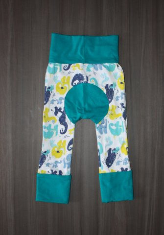 Organic Cotton Grow With Me Baby Pants - Adjustable Waistband for 0-24 Months | Soft & Breathable Cloth Diaper Cover | Perfect for Playtime, Daycare & Outdoor Adventures