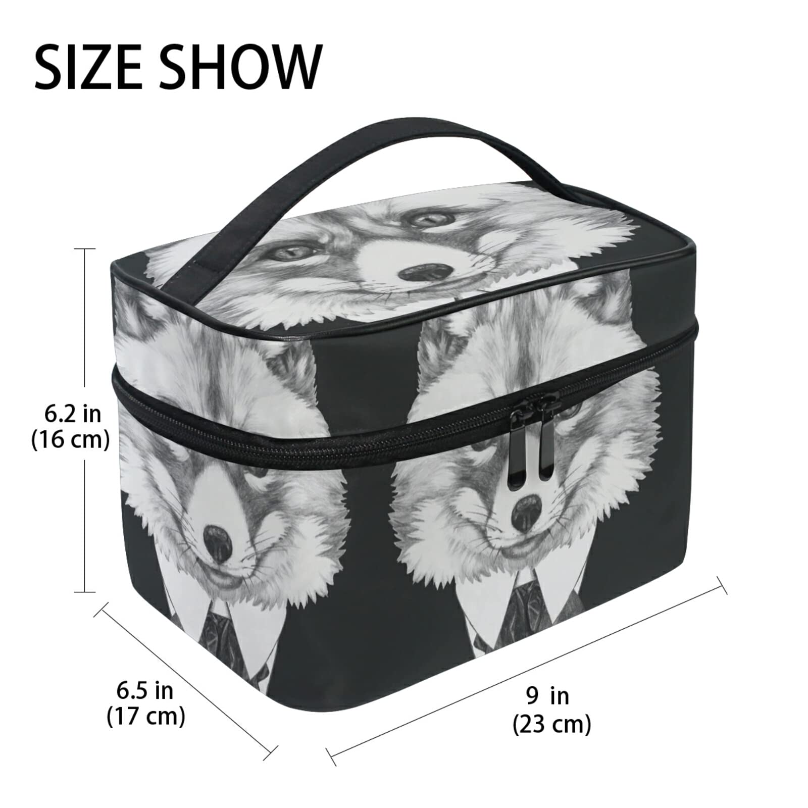Gentleman Pug Cosmetic Bag for Women - Cute Dog Makeup Pouch with Zipper - Travel Toiletry Organizer for Girls, Perfect for Gym, School & Vacation Essentials