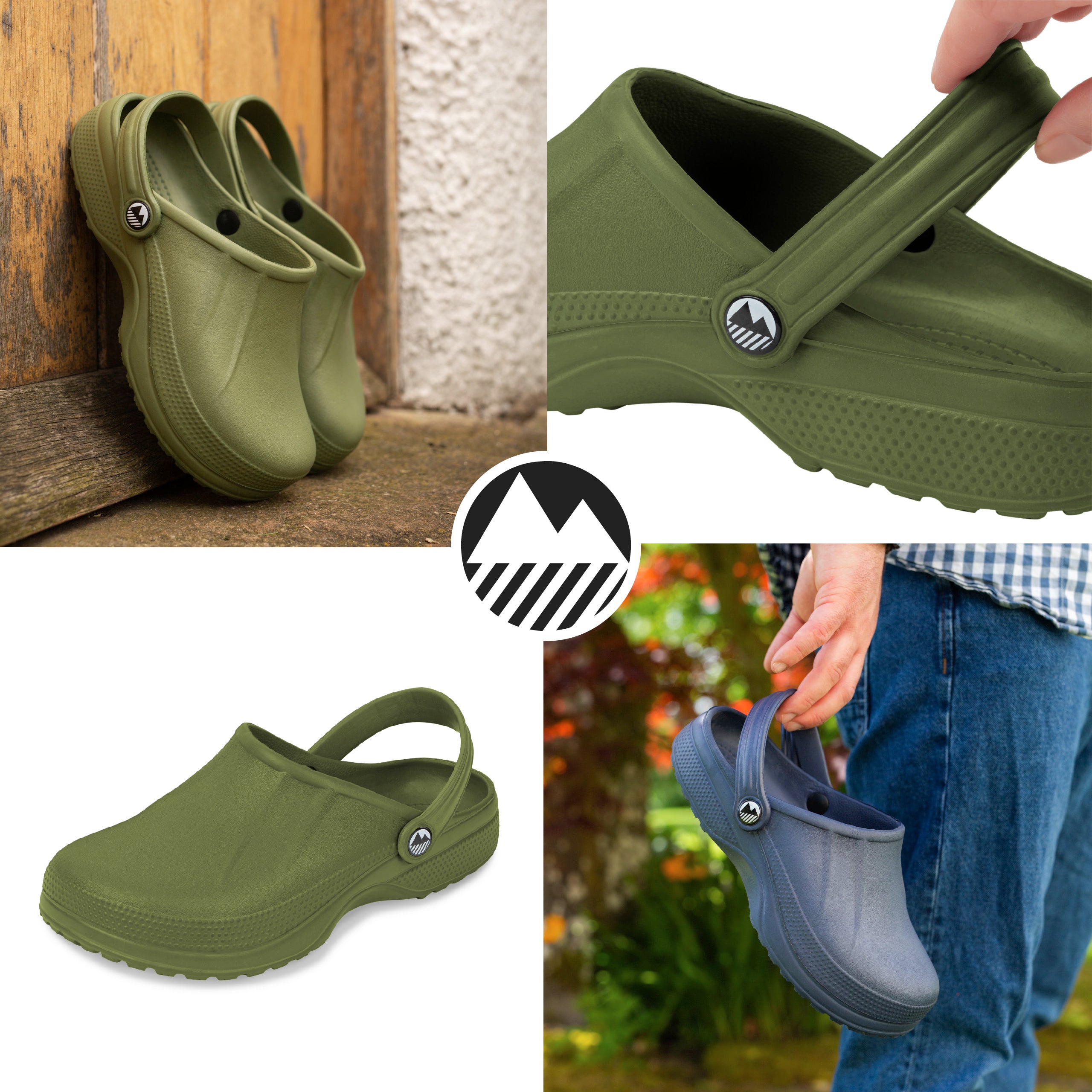 Men's Allonby Classic Garden Clogs - Wide Fit Comfortable Slip-On Shoes for Outdoor Work, Gardening & Beach Use