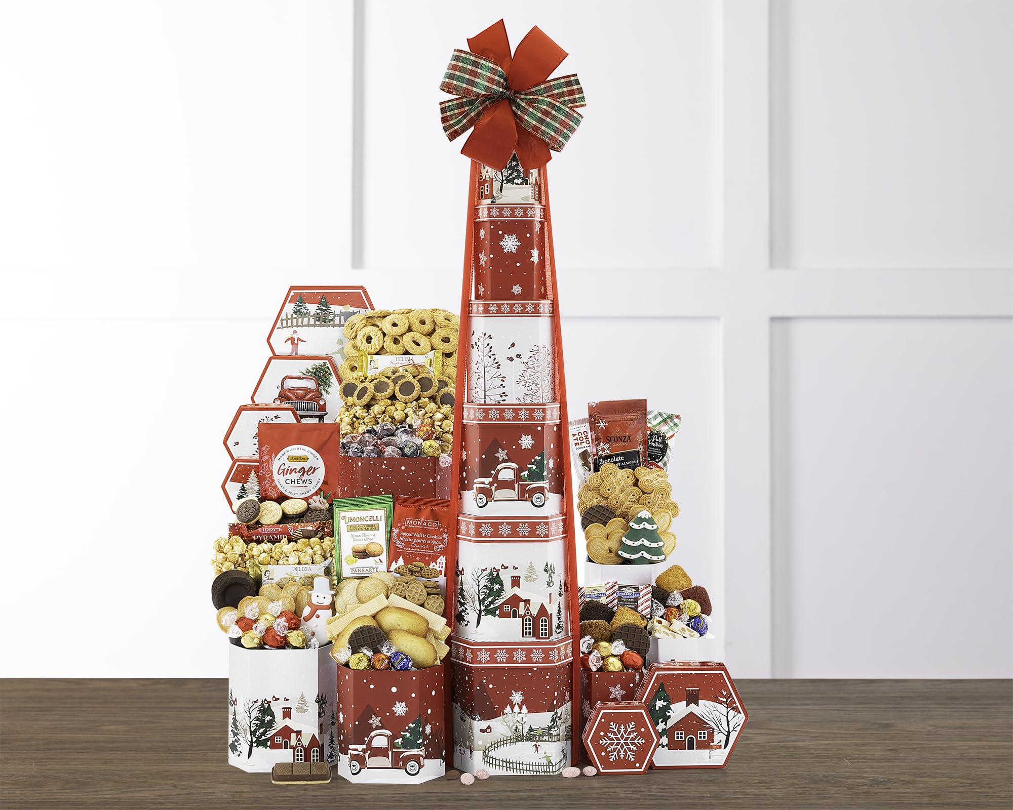 Premium Wine Country Gift Basket - Winter Cheer Gift Tower with Assorted Fine Wines & Gourmet Treats | Perfect for Holiday Gifting, Corporate Presents & Wine Lover Surprises