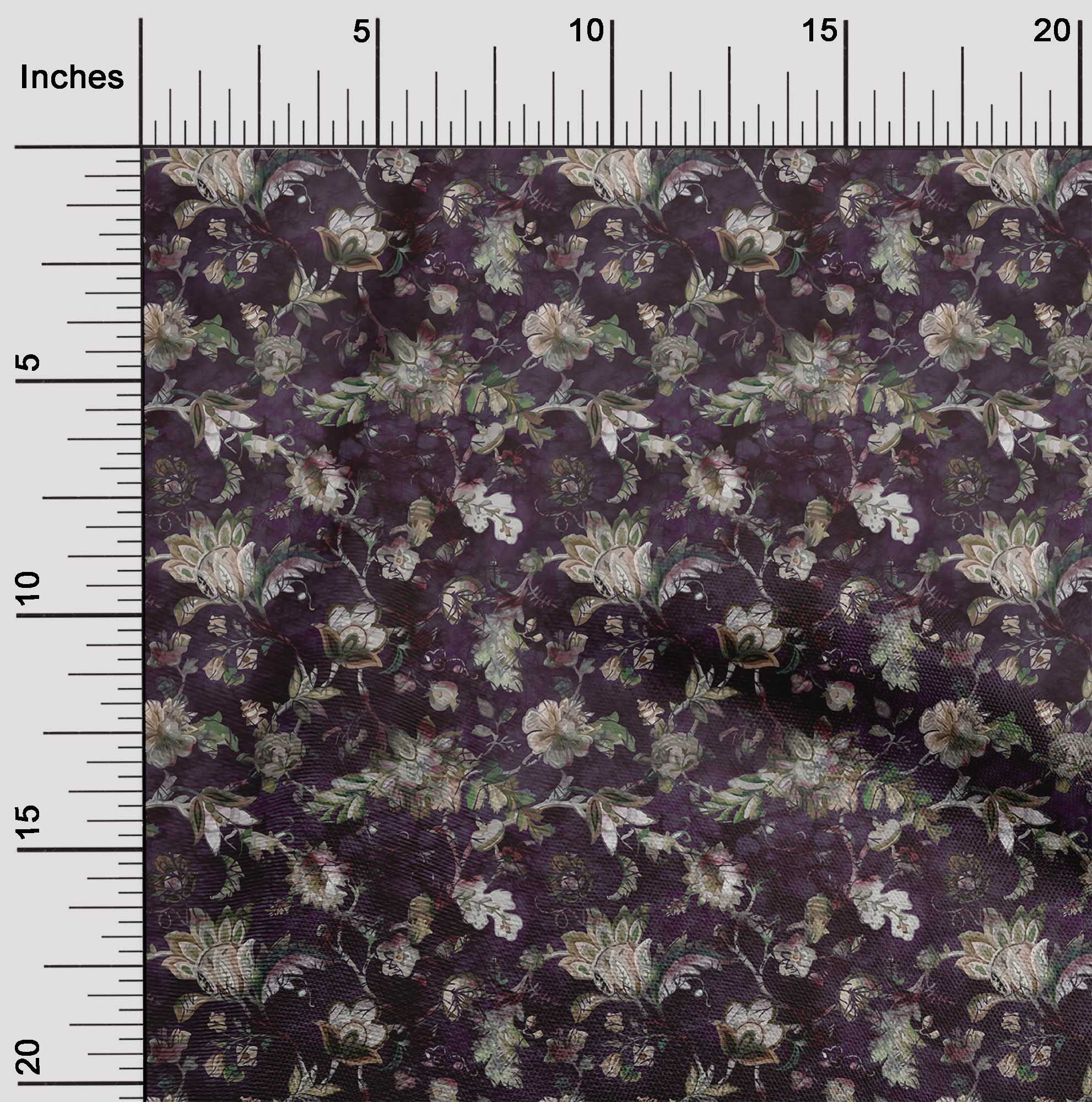 Premium Cotton Cambric Dark Magenta Batik Fabric - 56