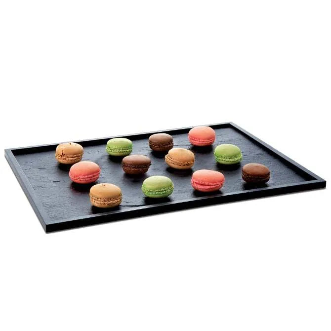 Comatec Faux Slate Serving Tray - 10.75 Inch Rustic Wooden Charcuterie Board for Cheese, Crackers & Appetizers - Perfect for Entertaining, Weddings & Home Decor