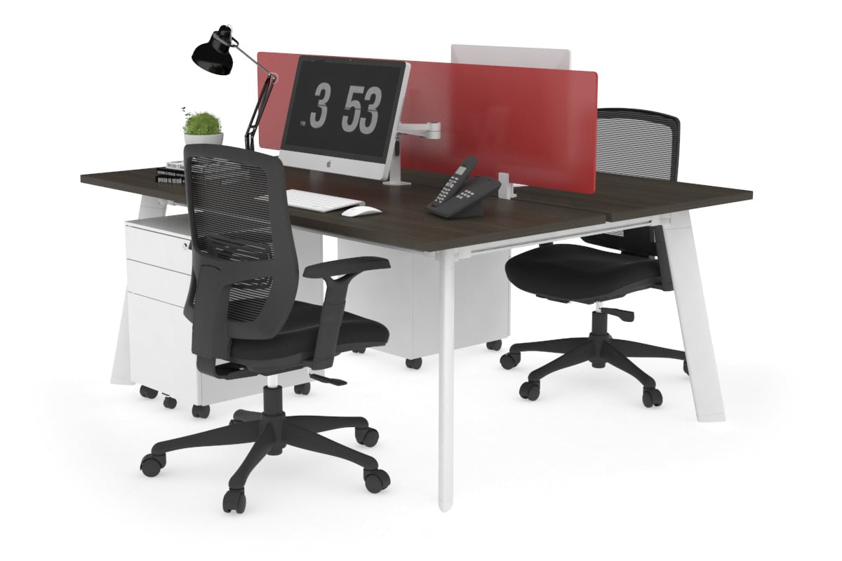 2-Person Workstation with White Frame - 1200L x 700W Dimensions - Perfect for Office, Home Office, and Collaborative Workspaces