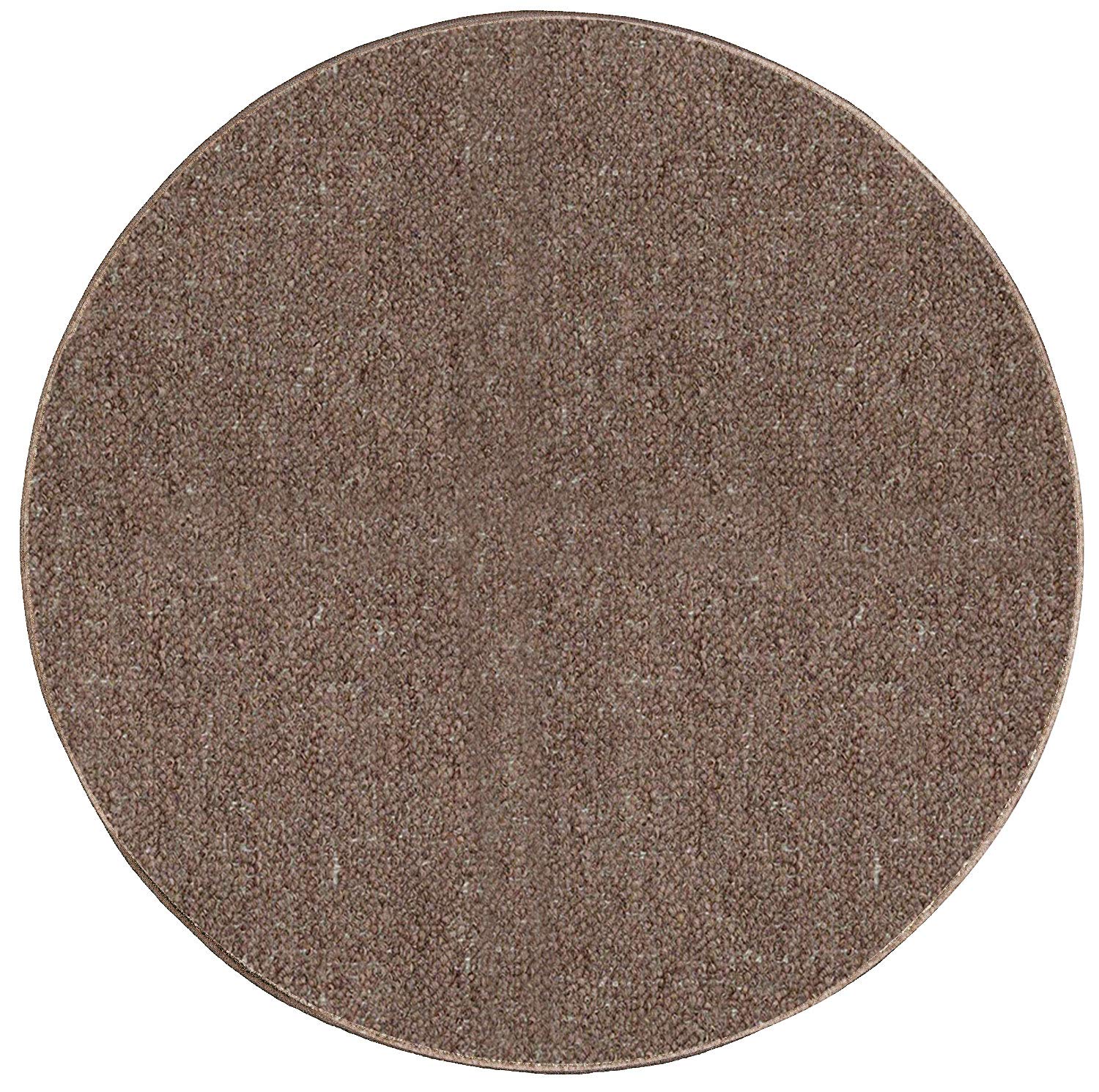 Premium 7' Round Brown Indoor/Outdoor Area Rug - Soft, Durable & Weather-Resistant - Perfect for Patio, Deck, Living Room & Bedroom Decor