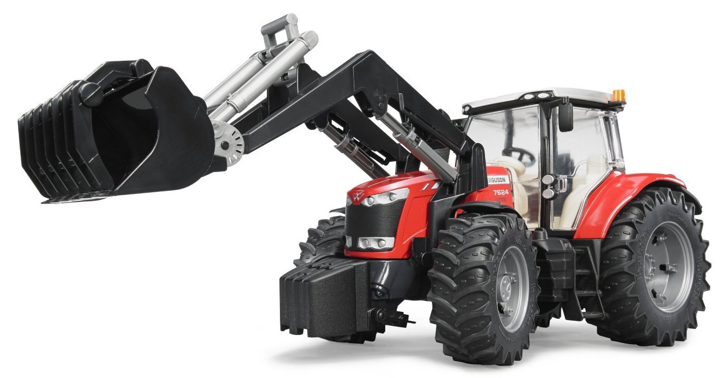 Bruder Massey Ferguson 7600 Tractor Toy with Front Loader - Realistic Farm Vehicle for Kids, Durable Construction Play Set - Perfect for Imaginative Farming Scenes & Pretend Play