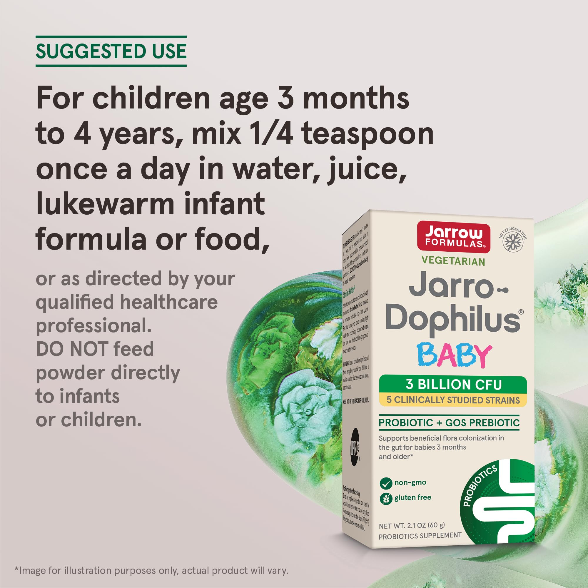 Jarrow Formulas Jarro-Dophilus Baby Probiotic + GOS Prebiotic Powder - 2.1 oz (60 Day Supply) - Gut Health & Immune Support for Infants - Pack of 12 - Ideal for Colic Relief, Digestion & Diaper Rash Prevention