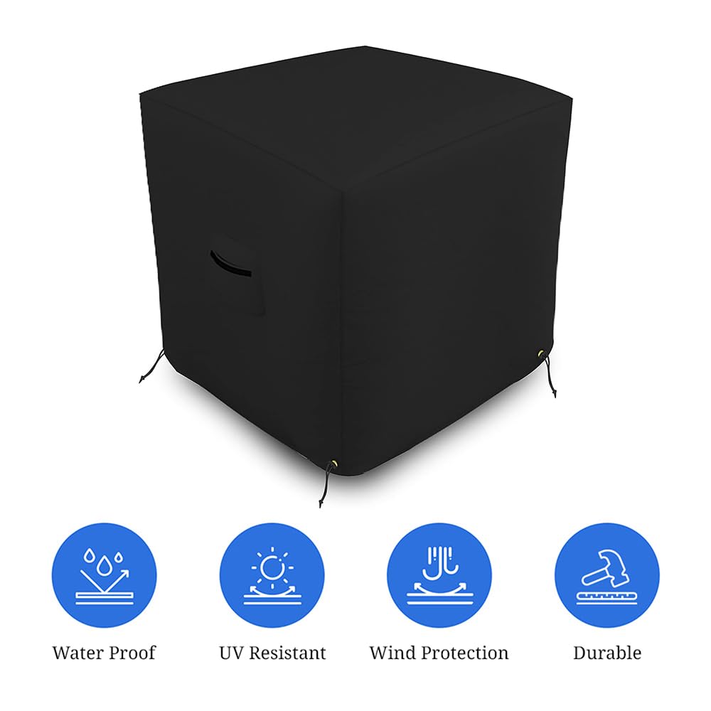 **Heavy-Duty 18 Oz Waterproof Air Conditioner Cover - UV & Weather Resistant AC Cover for Indoor/Outdoor Use - Fits 38
