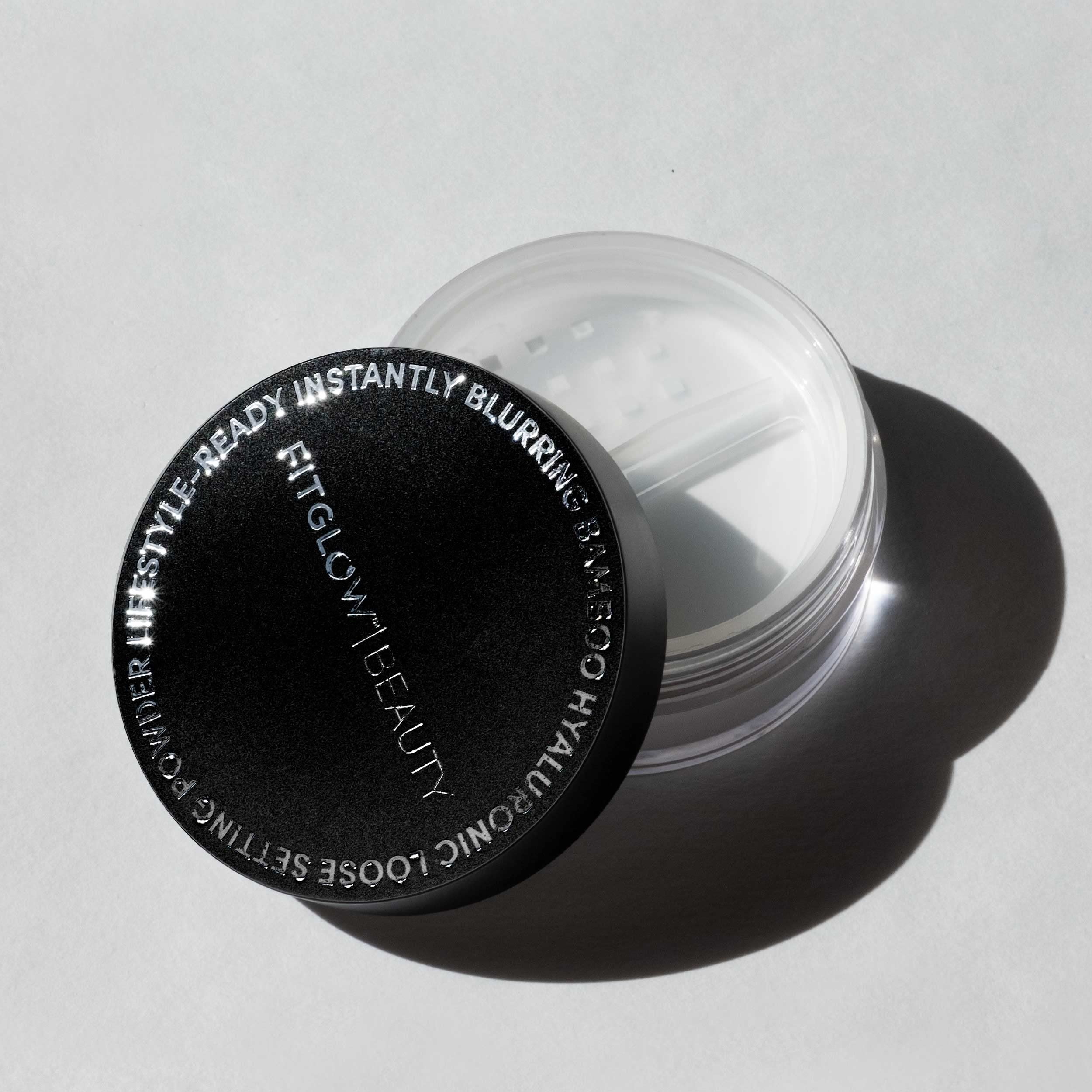Fitglow Beauty Vegan Translucent Bamboo Hyaluronic Loose Setting Powder 0.3 oz | 9g - Cruelty-Free, Woman-Owned Clean Makeup for Flawless Finish & All-Day Wear | Perfect for Oily Skin, Touch-Ups & Photo Shoots