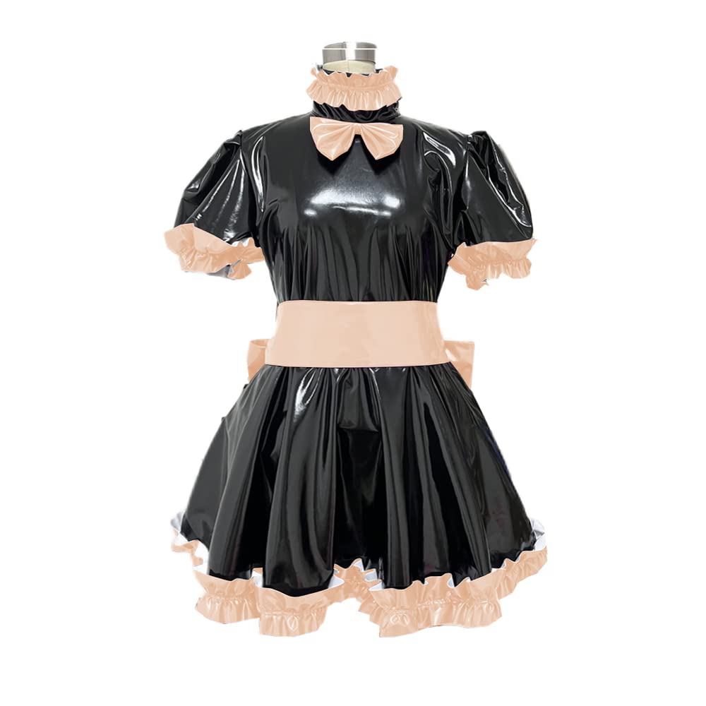 Men's Lockable PVC Sissy Dress - Gay Fetish Uniform for Cosplay, Anime & Lolita Fashion - Perfect for Roleplay, BDSM & Fantasy Costume Parties