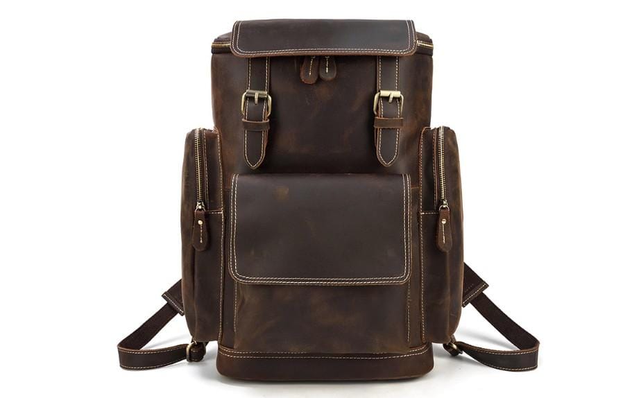 Premium Genuine Leather Backpack for Men & Women - Stylish Durable Rucksack Purse for Travel, Work & Daily Commute