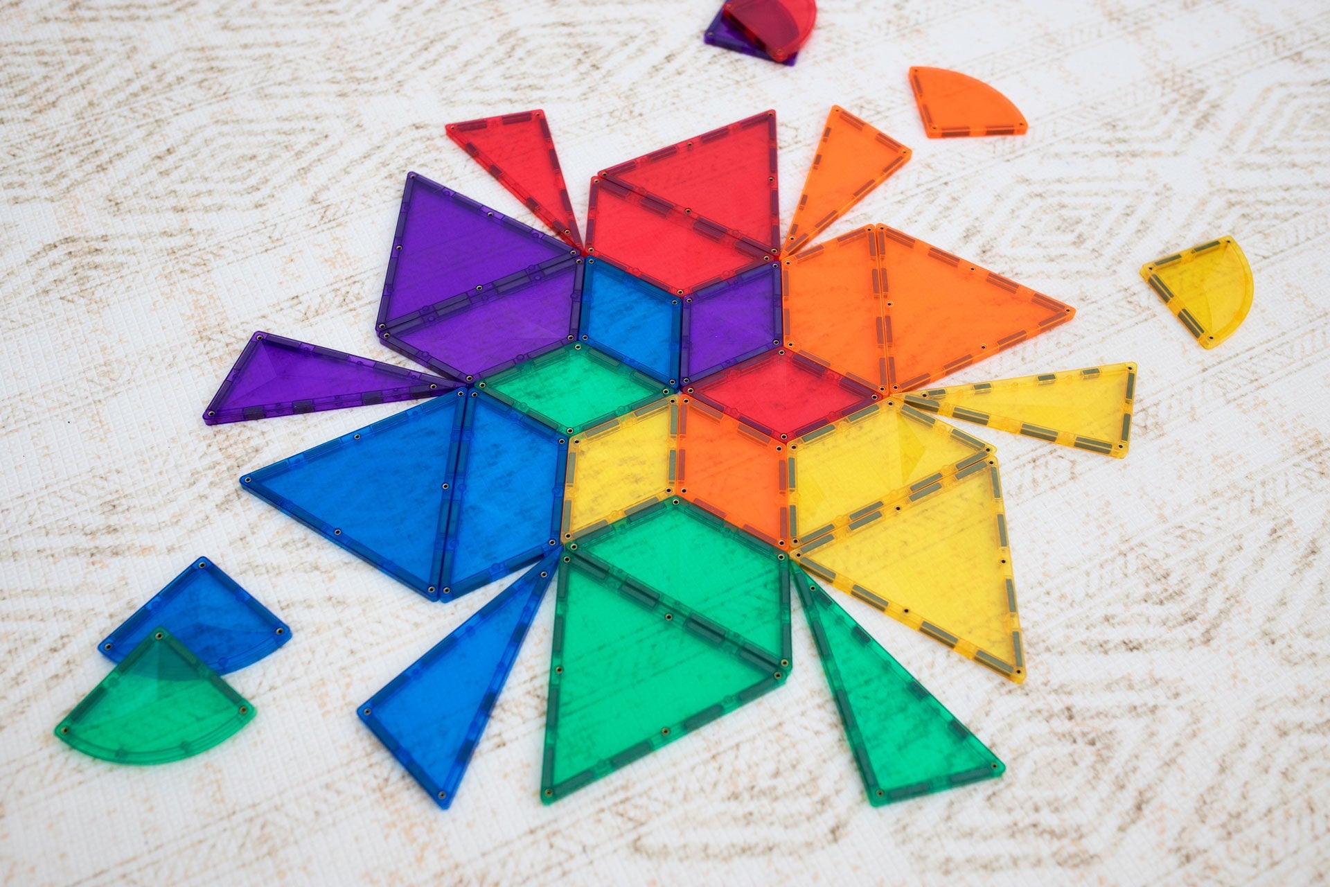 Connetix Magnetic Tiles 36-Piece Rainbow Expansion Set - STEM Educational Building Toys for Kids, Perfect for Creative Play & Classroom Learning Activities