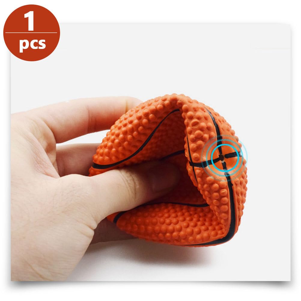 Durable Squeaky Basketball Dog Chew Toy - Interactive Pet Molar Toy for Teeth Cleaning & Playtime - Perfect for Fetch, Training & Indoor/Outdoor Play