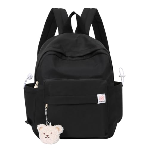 (With Bear Pendant) Black