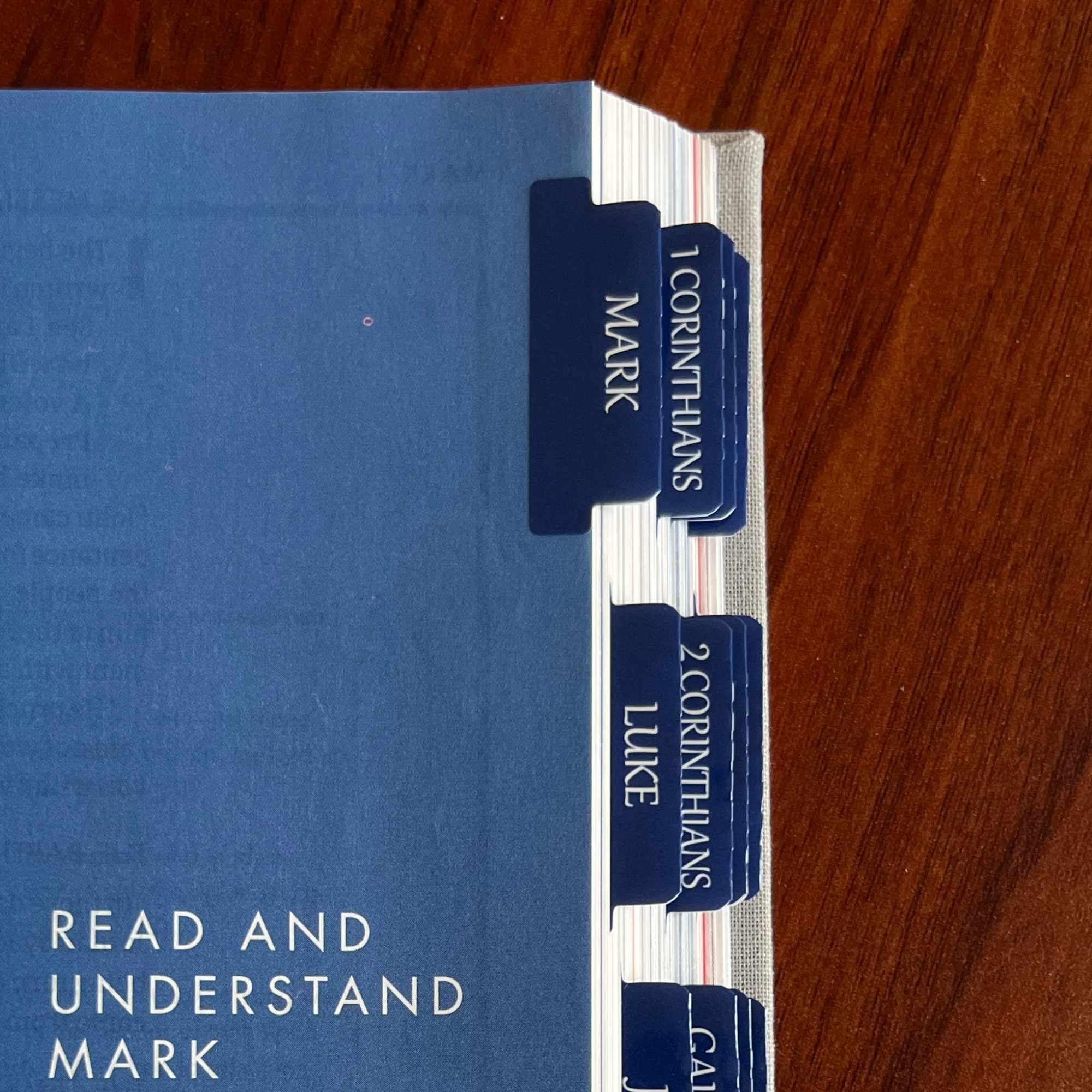 Laminated Bible Tabs - Large Print Repositionable Stickers for Easy Reading & Application | Durable Bible Index Tabs for Men & Women | Perfect for Bible Study, Church & Personal Devotion (Sapphire Blue)