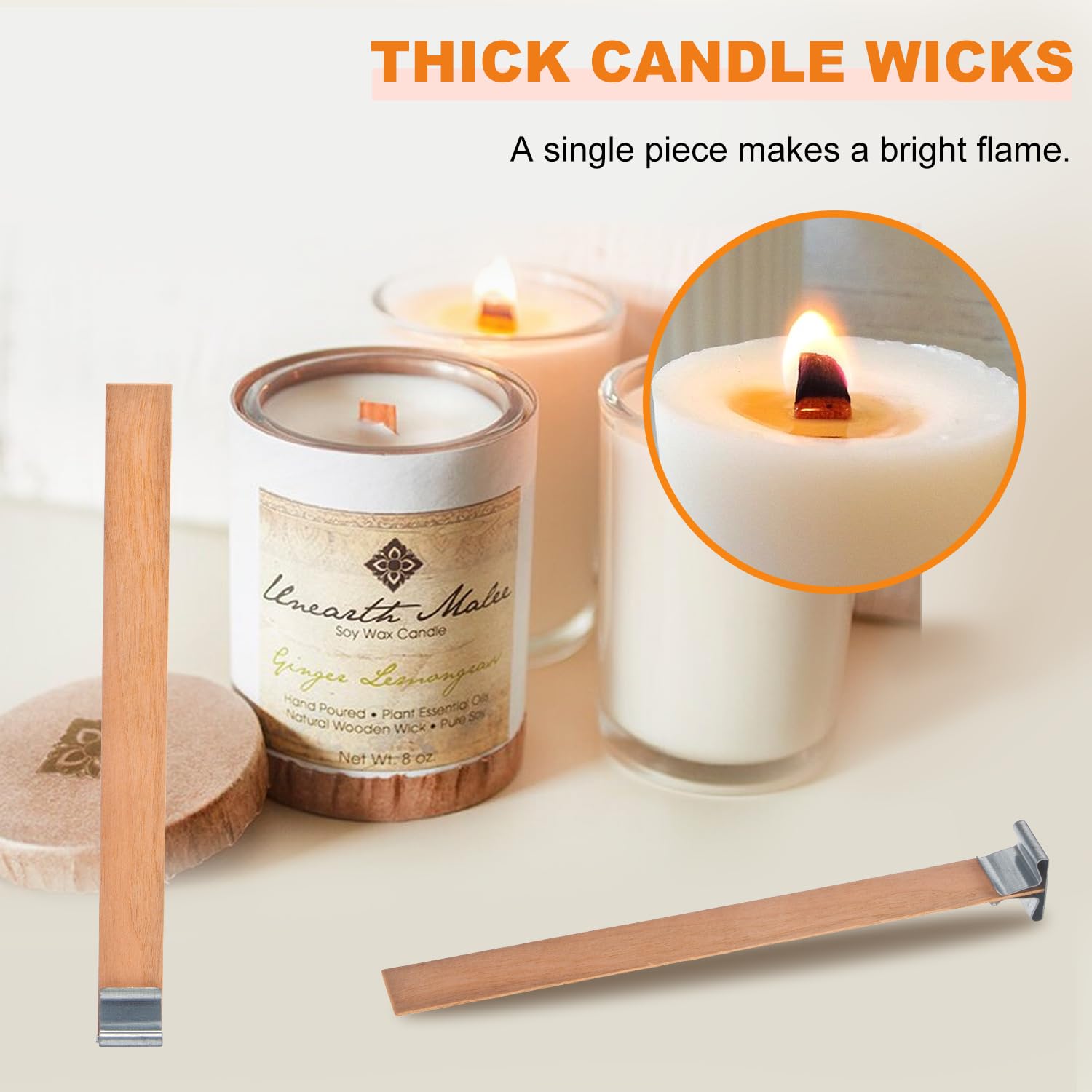 Natural Wood Candle Wicks 5.1