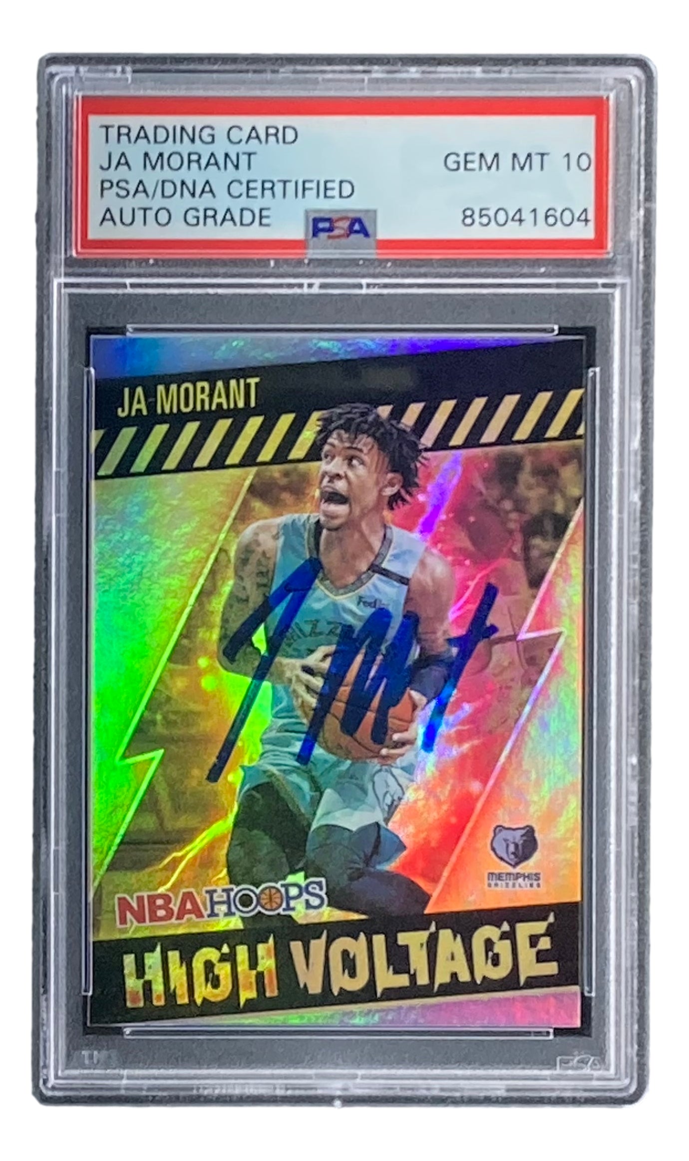 Ja Morant Autographed 2020-21 Panini Hoops #5 Memphis Grizzlies Basketball Trading Card - PSA/DNA Certified Gem Mint 10 - Perfect for NBA Collectors & Sports Memorabilia Fans