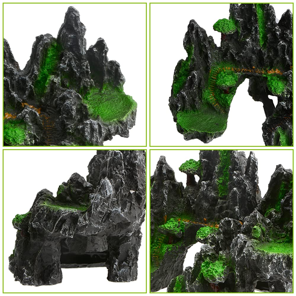 Large Aquarium Mountain Stone Decor for Fish & Reptiles - Mini Garden Landscape