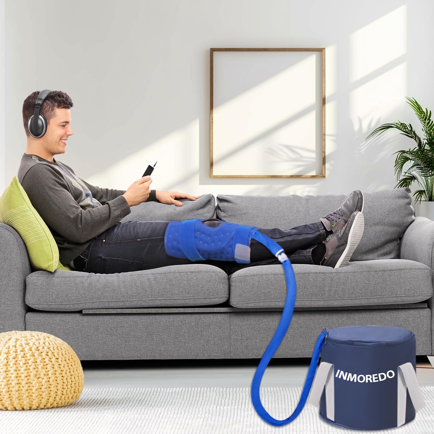 Cold Therapy System Ice Machine for ACL Knee Surgery Recovery - Quiet Pump, Portable Knee Ice Pack with Flexible Kit - Relieves Pain from Sports Injuries, Strains & Sprains - Ideal for Post-Surgery, Arthritis & Joint Stiffness at Home or Gym
