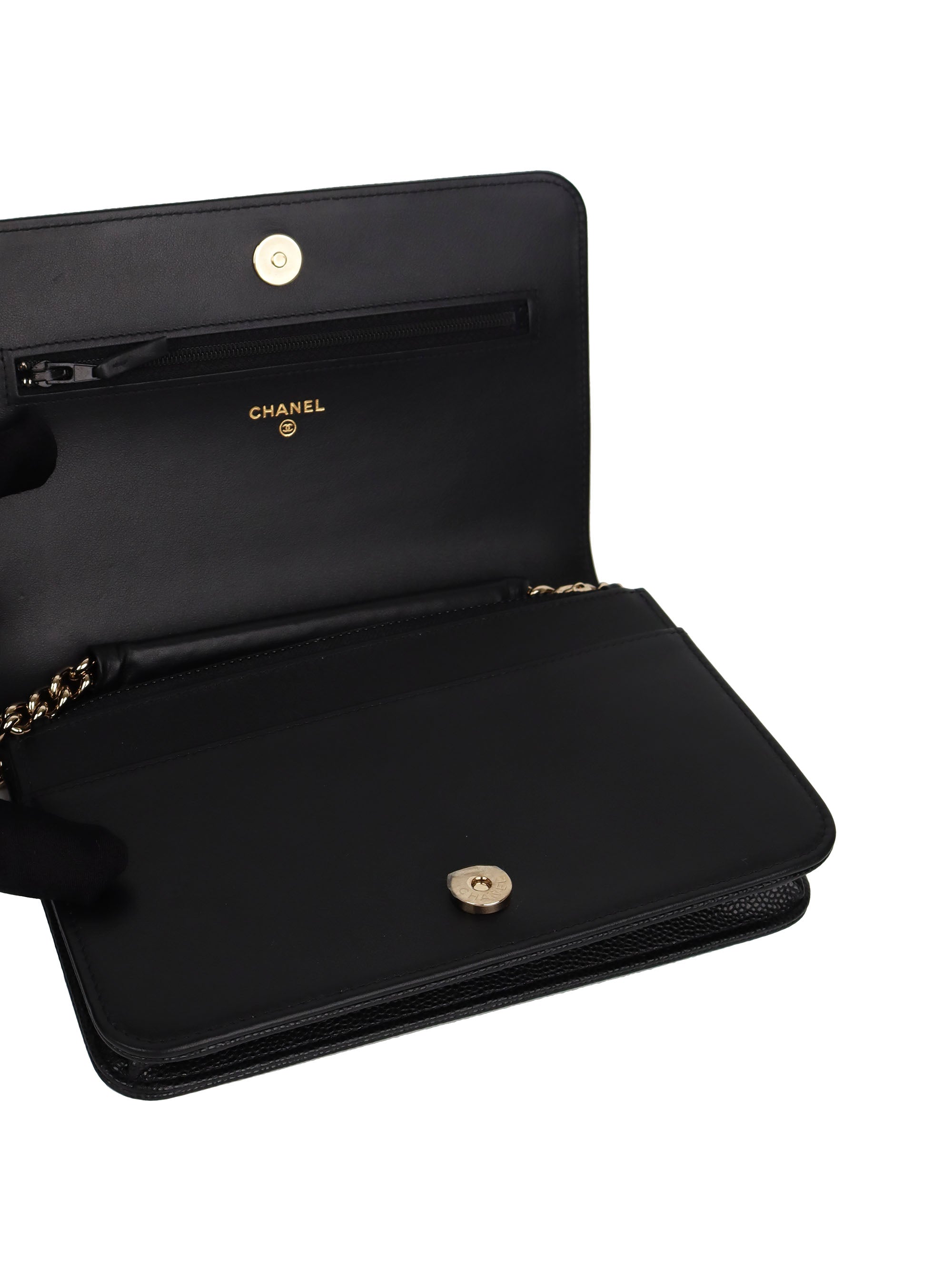 Chanel Black Caviar Leather Boy Wallet on Chain Crossbody Bag - Luxury Designer Handbag for Women, Perfect for Evening Parties & Date Nights