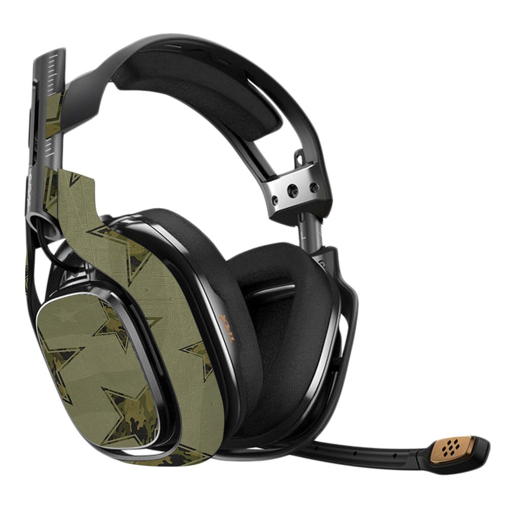Astro A40 3rd Generation Gaming Headset Skin - Army Star Design | Protective Vinyl Decal Wrap | Easy to Apply & Remove | Durable Custom Cover | Made in USA | Perfect for Gaming, Streaming & Esports