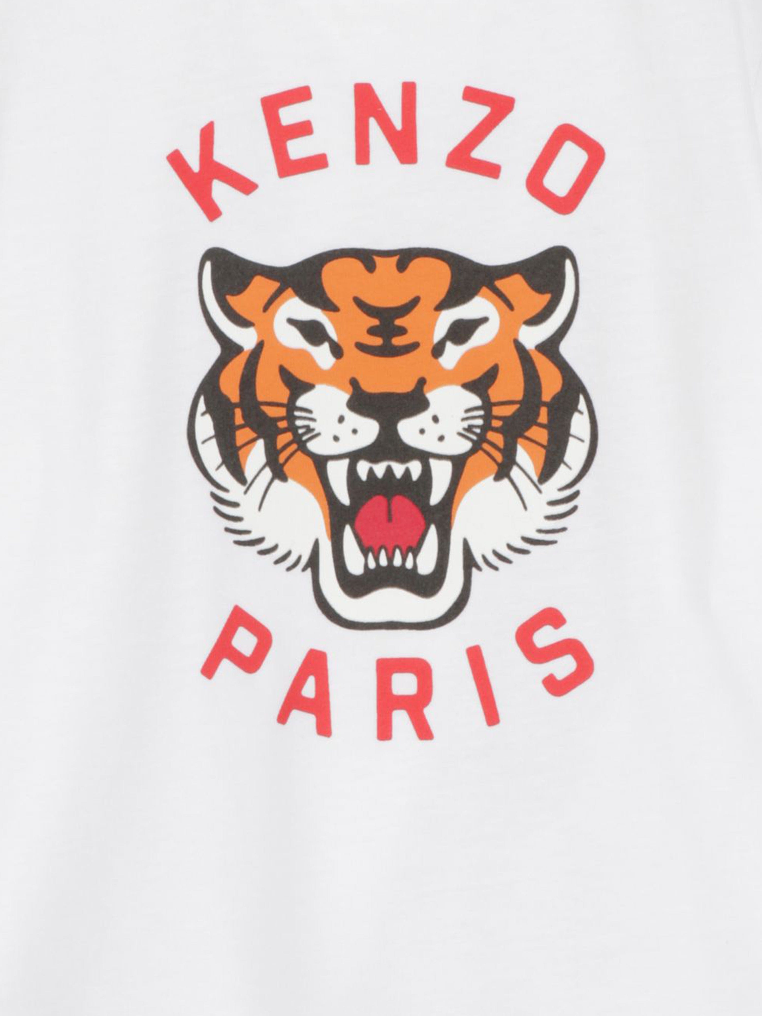 Baby Tiger Logo White T-Shirt - Soft Cotton Kids Tee for Playdates & Family Outfits