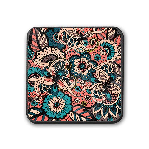 Vibrant Floral Coasters Set of 6 - Waterproof & Heat-Resistant Drink Coasters for Coffee Table Decor - Perfect for Home, Office, and Party Use