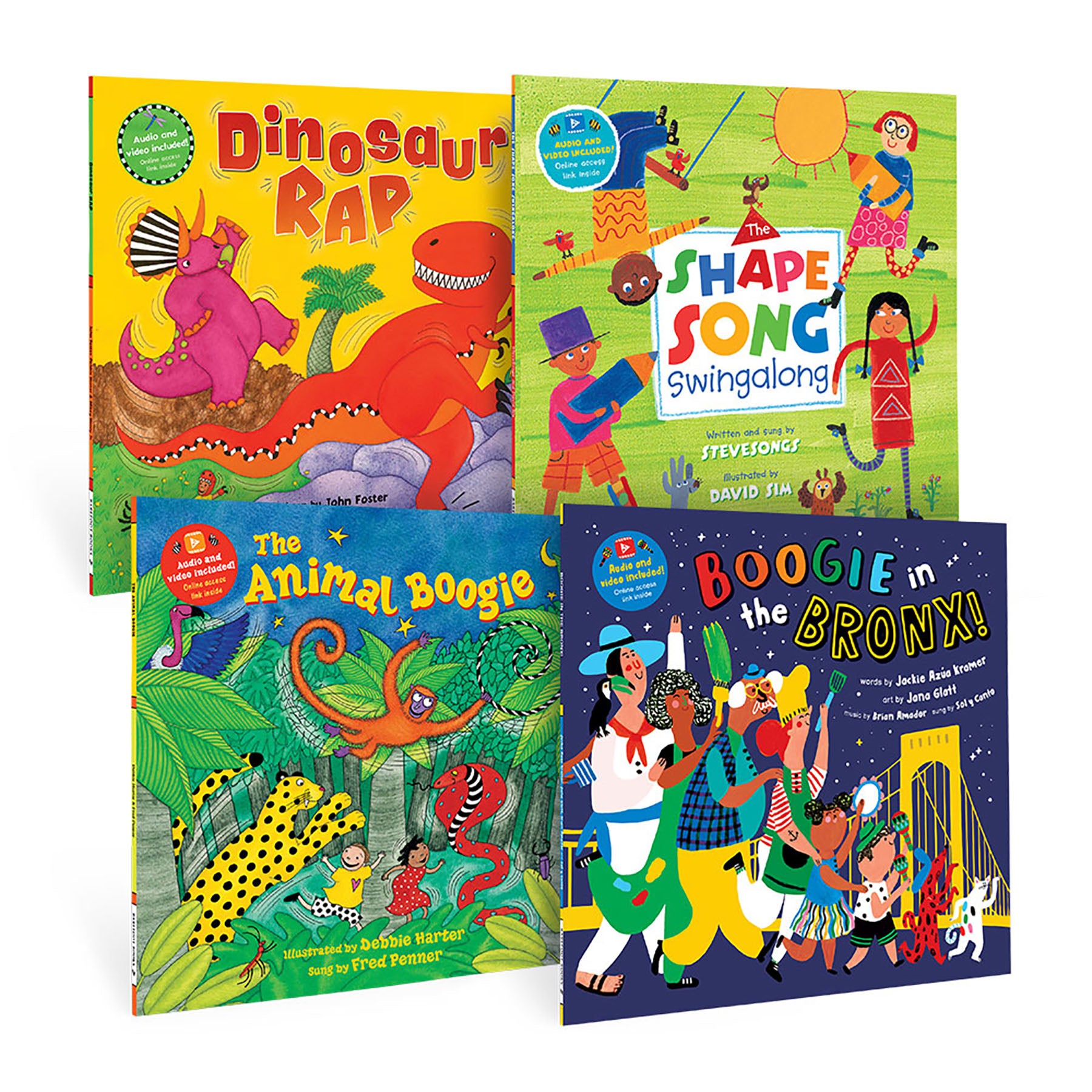 Barefoot Books PreK Boogie Time Singalongs 4-Piece Book Set for Toddlers - Interactive Musical Storybooks for Early Learning & Dance Playtime