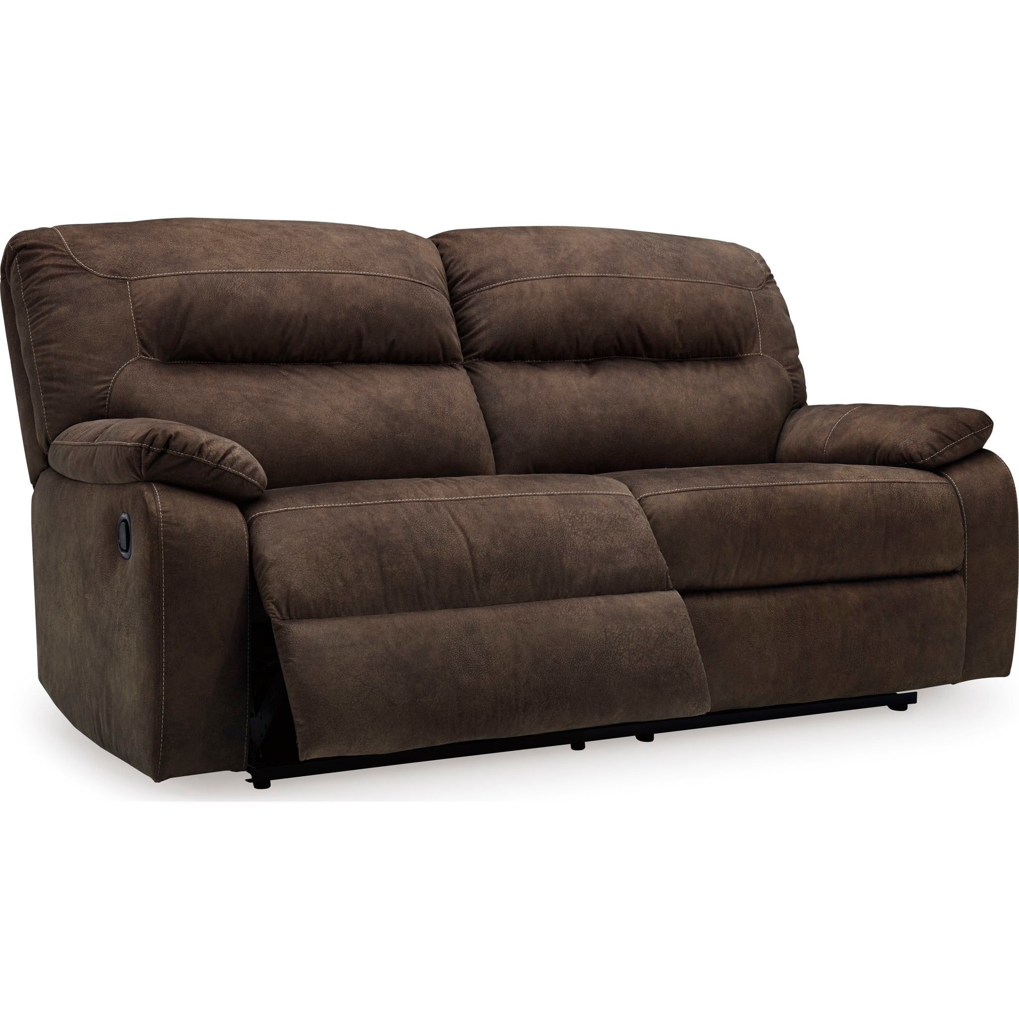 Bolzano Reclining Sofa - Modern Comfortable Leather Recliner for Living Room, Home Theater, and Office - Coffee Brown