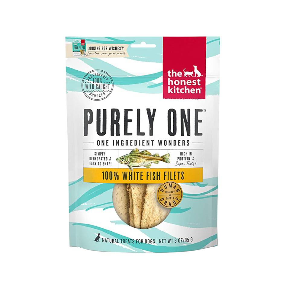 Purely One Single Ingredient White Fish Filets Dog Treats - Natural & Healthy Snacks for Dogs - Perfect for Training, Rewards & Dental Health