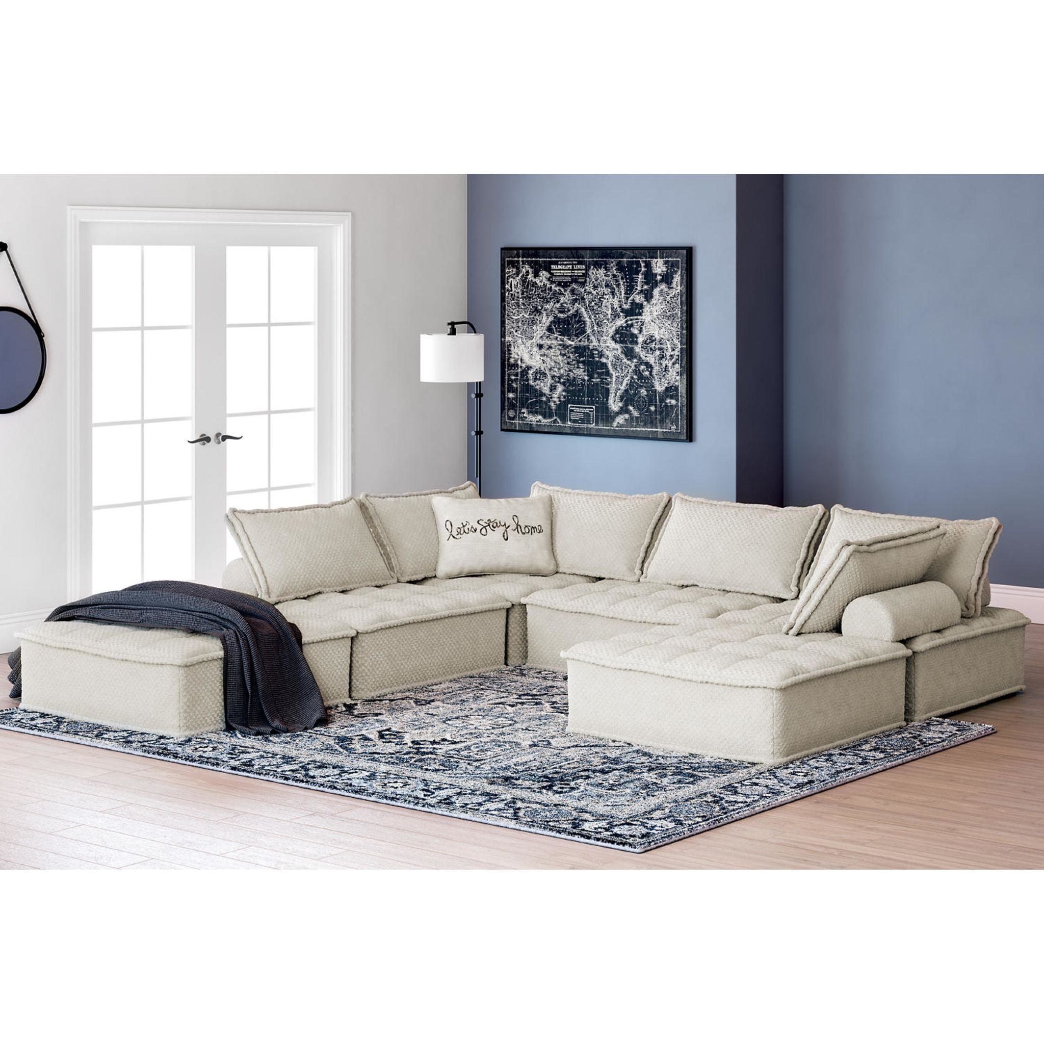 6-Piece Modular Sectional Sofa Set - Modern L-Shaped Couch with Reversible Chaise for Living Room, Family Room & Home Theater