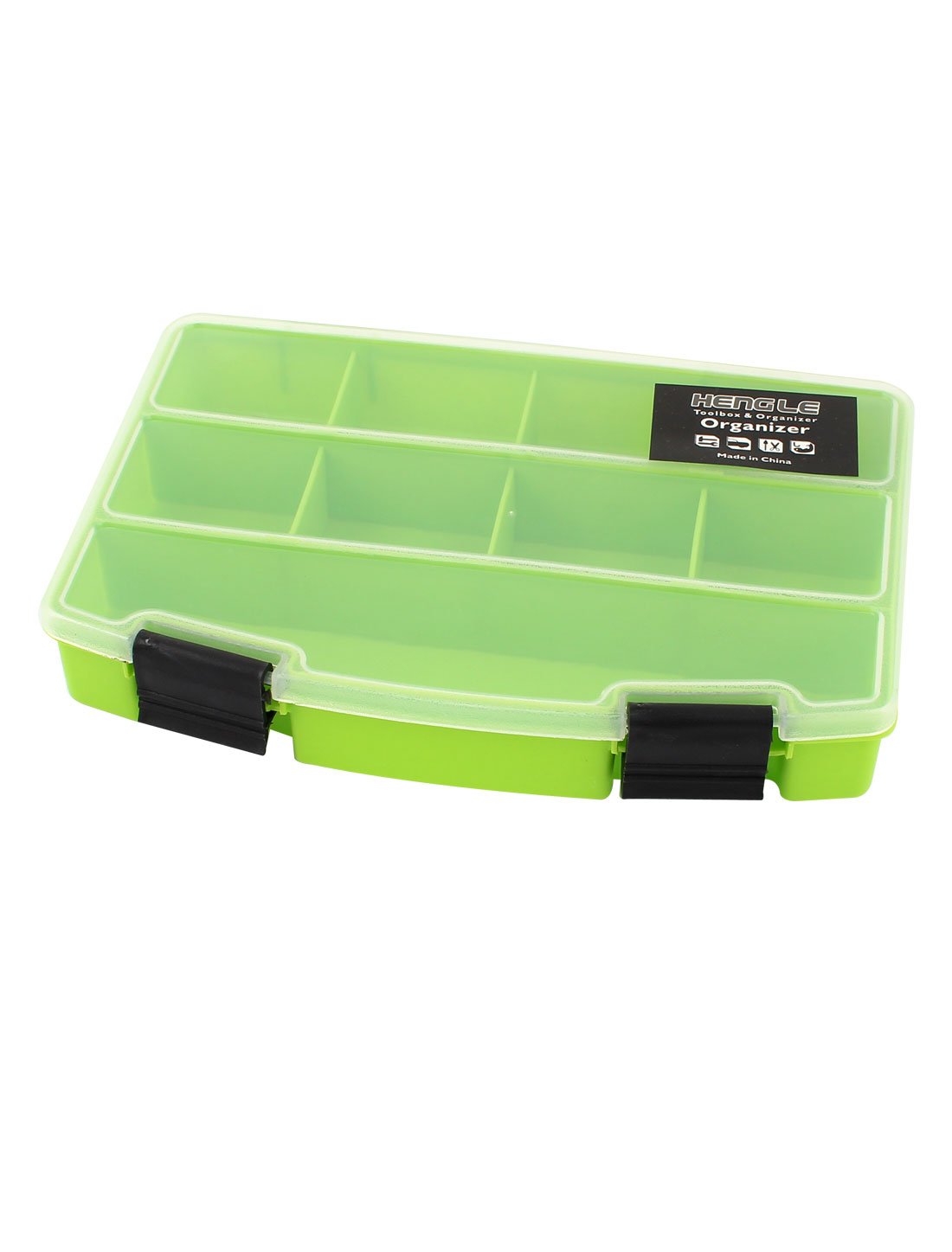 9-Compartment Plastic Tool Organizer - Electronic Component Storage Box & Tool Box Organizer (Green) - Perfect for DIY Projects, Workshop & Home Organization