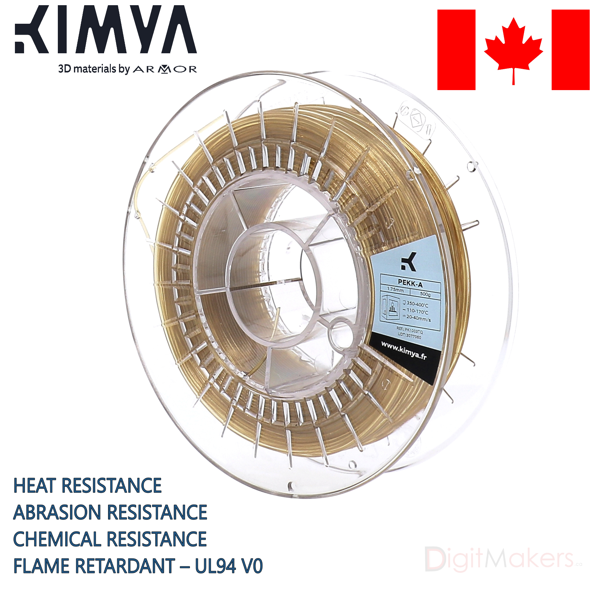 High-Temp PEKK A Amber 3D Printing Filament - Premium Industrial-Grade Material for Aerospace, Automotive & Medical Applications - Perfect for Functional Prototypes & End-Use Parts