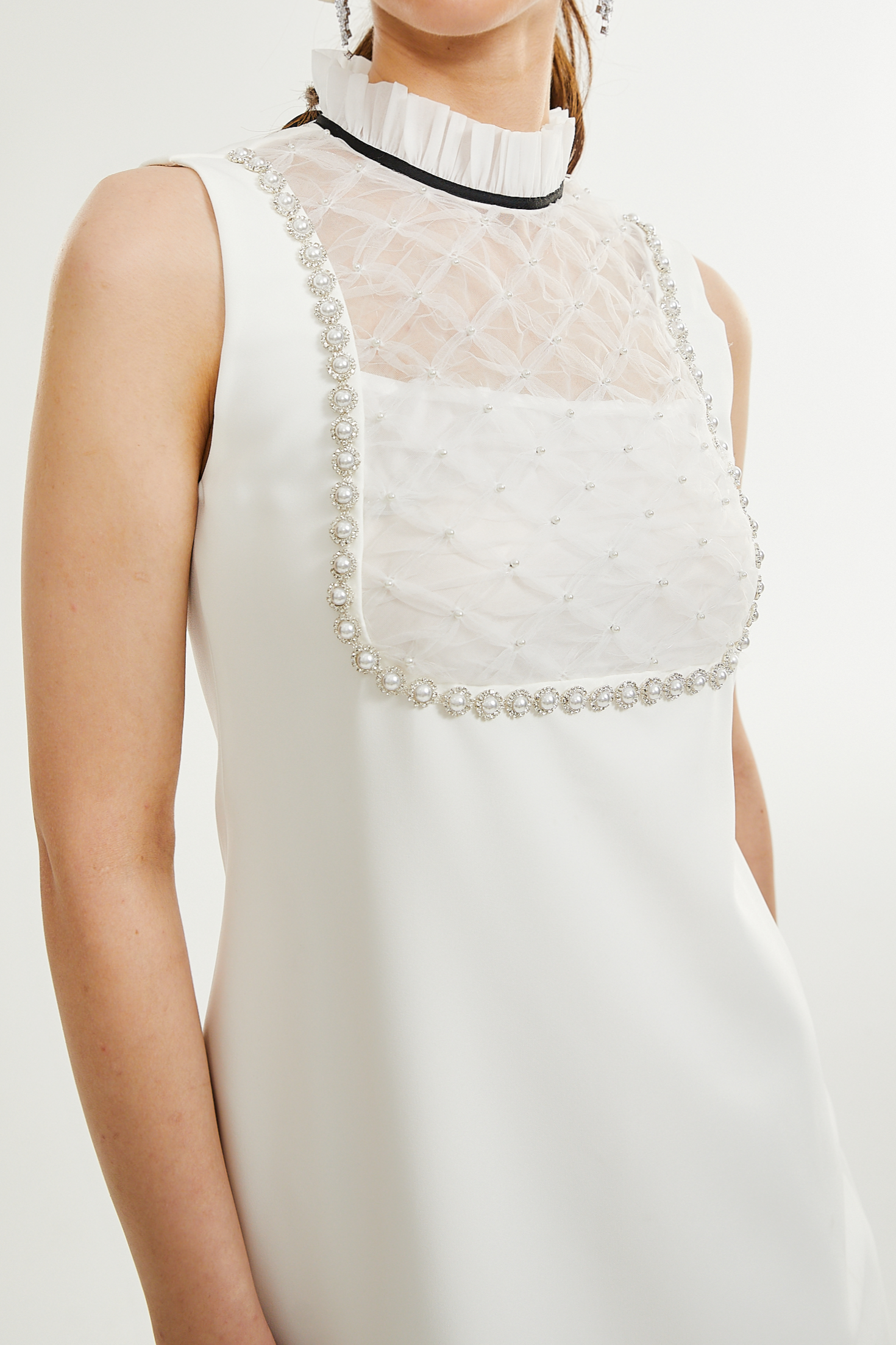 Adrielle White Faux Pearl Mini Dress - Elegant Party & Wedding Guest Dress for Women | Perfect for Cocktail Events, Date Nights & Special Occasions