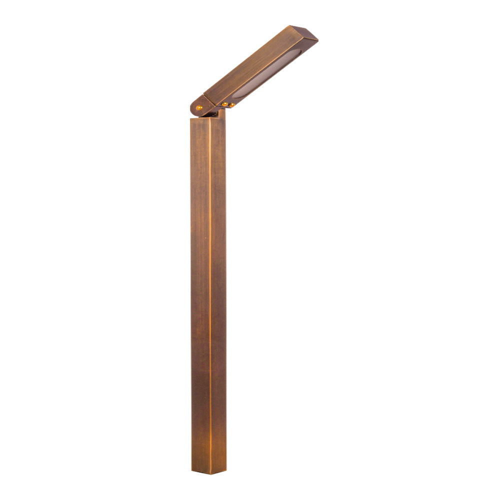 Adjustable L-Shaped LED Integrated Path Light - 3000K Warm White, Brass Finish for Garden, Walkway, and Landscape Lighting