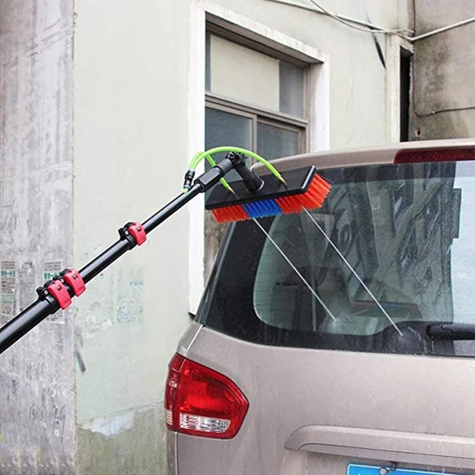 **Window Cleaning Pole Kit with 55cm Brush Head & Extendable to 7.2m (24FT) – Water/Hose Fed for Indoor/Outdoor High Windows, Solar Panels & Photovoltaic Cleaning – Perfect for Homes, Offices & Commercial Buildings**