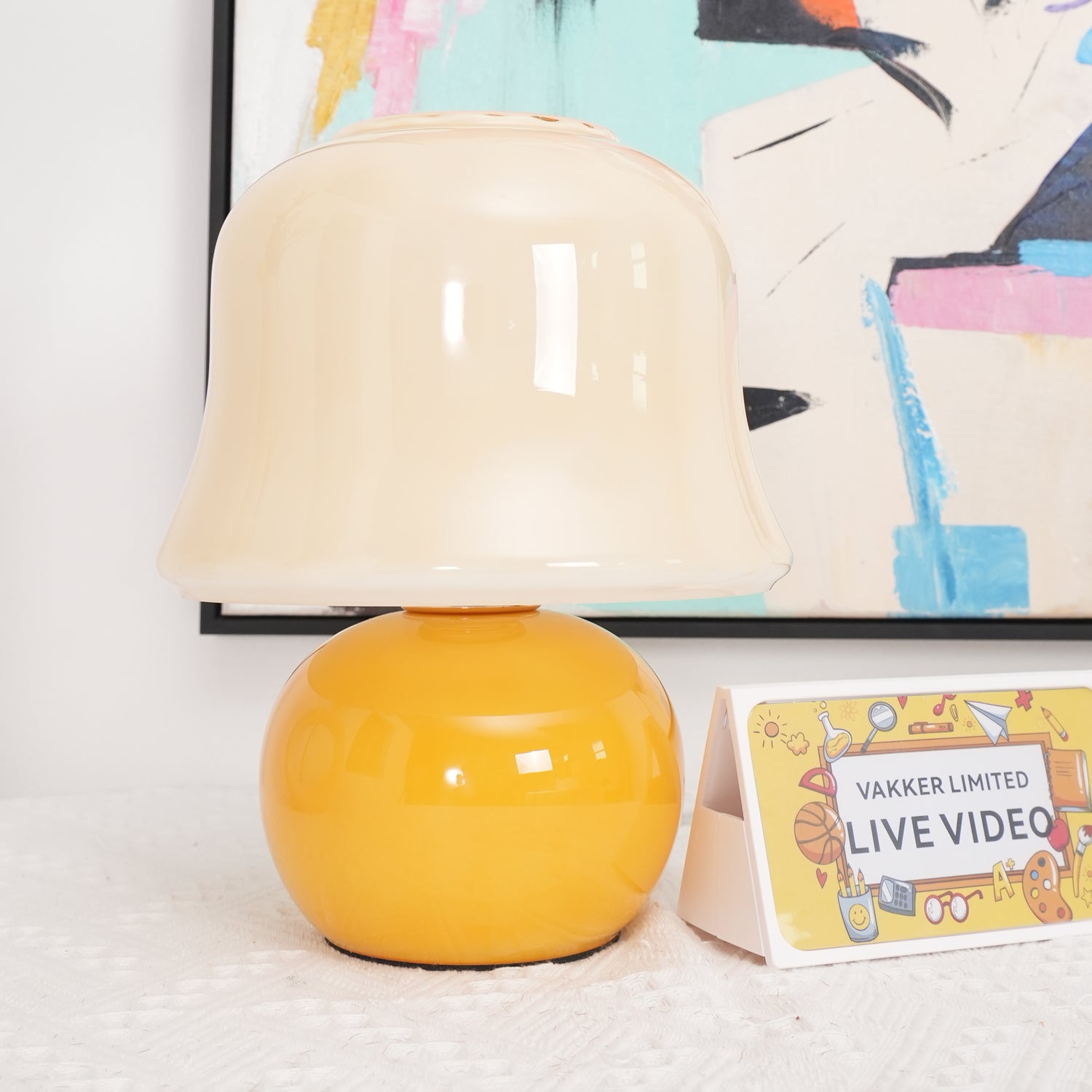 Creamy Mushroom Table Lamp - Soft Glow Night Light for Bedroom, Nursery, Living Room - Modern Decorative Lighting for Cozy Ambiance