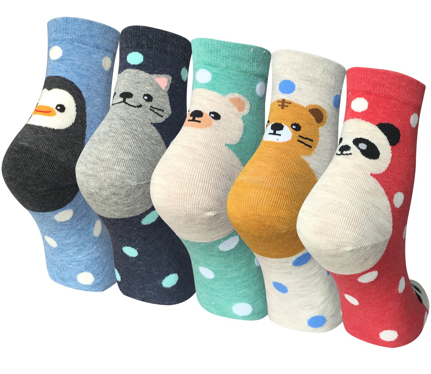 Women's Funny Dog Pattern Crew Socks - Cute Animal Print Cotton Casual Novelty Socks for Everyday Wear, Gifts & Dog Lovers