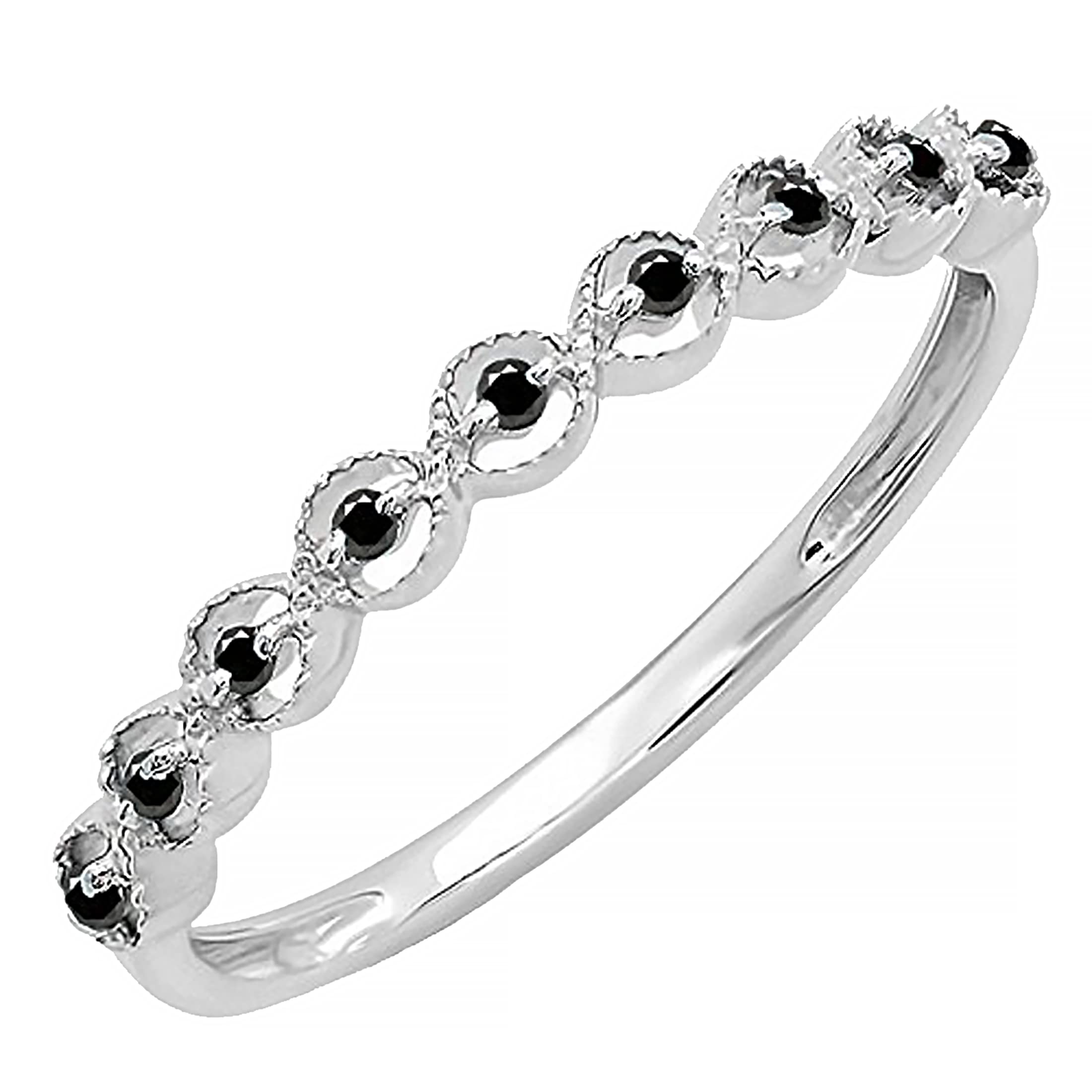 Dazzlingrock Collection Round Gemstone & Diamond Stackable Wedding Band Ring for Women | 925 Sterling Silver | Perfect for Bridal Sets, Anniversary Gifts & Everyday Elegance