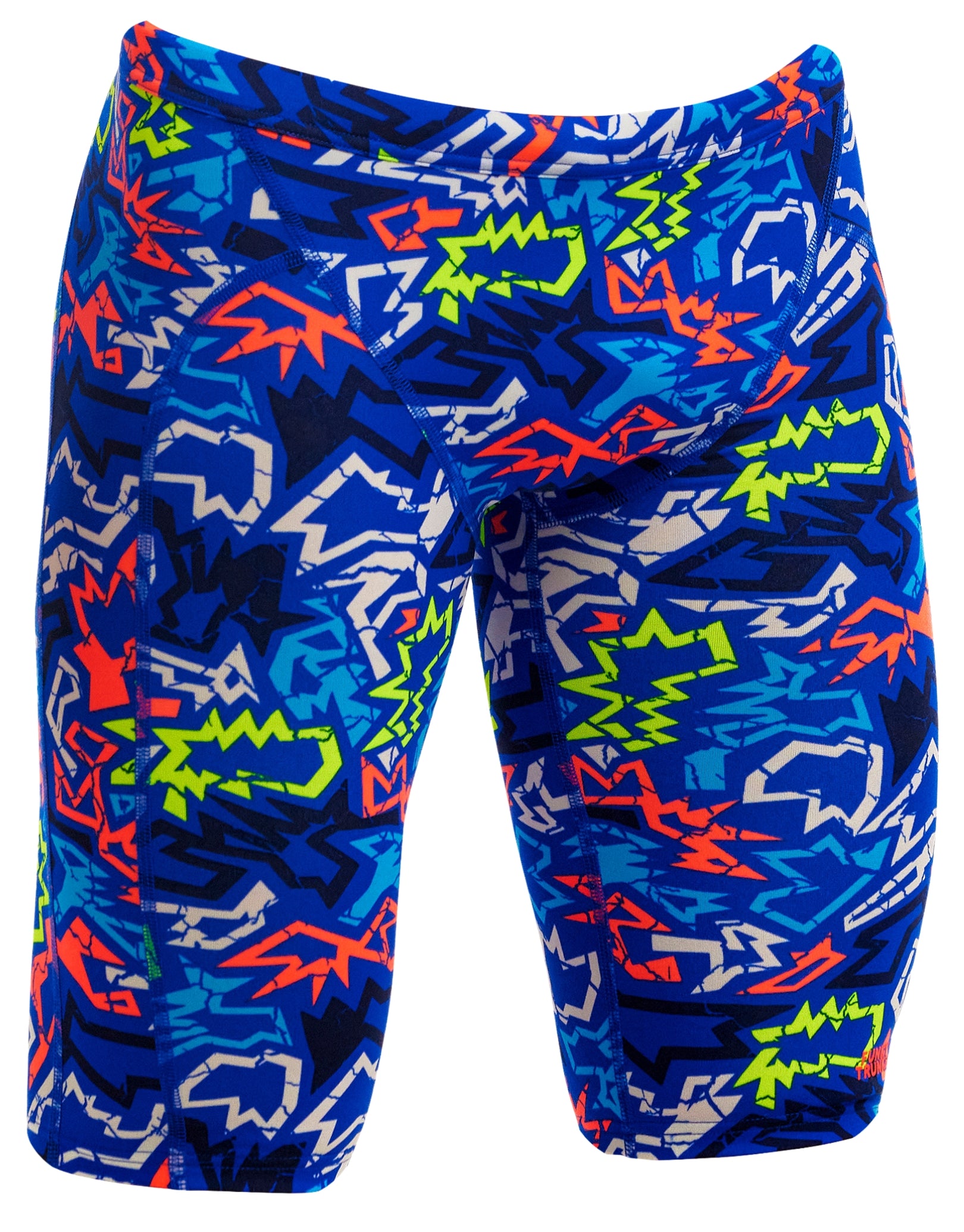 Boys' Broken Hearts Training Swim Jammer - Blue & Multicolor Competitive Swimwear for Youth Swimming Practice & Pool Workouts