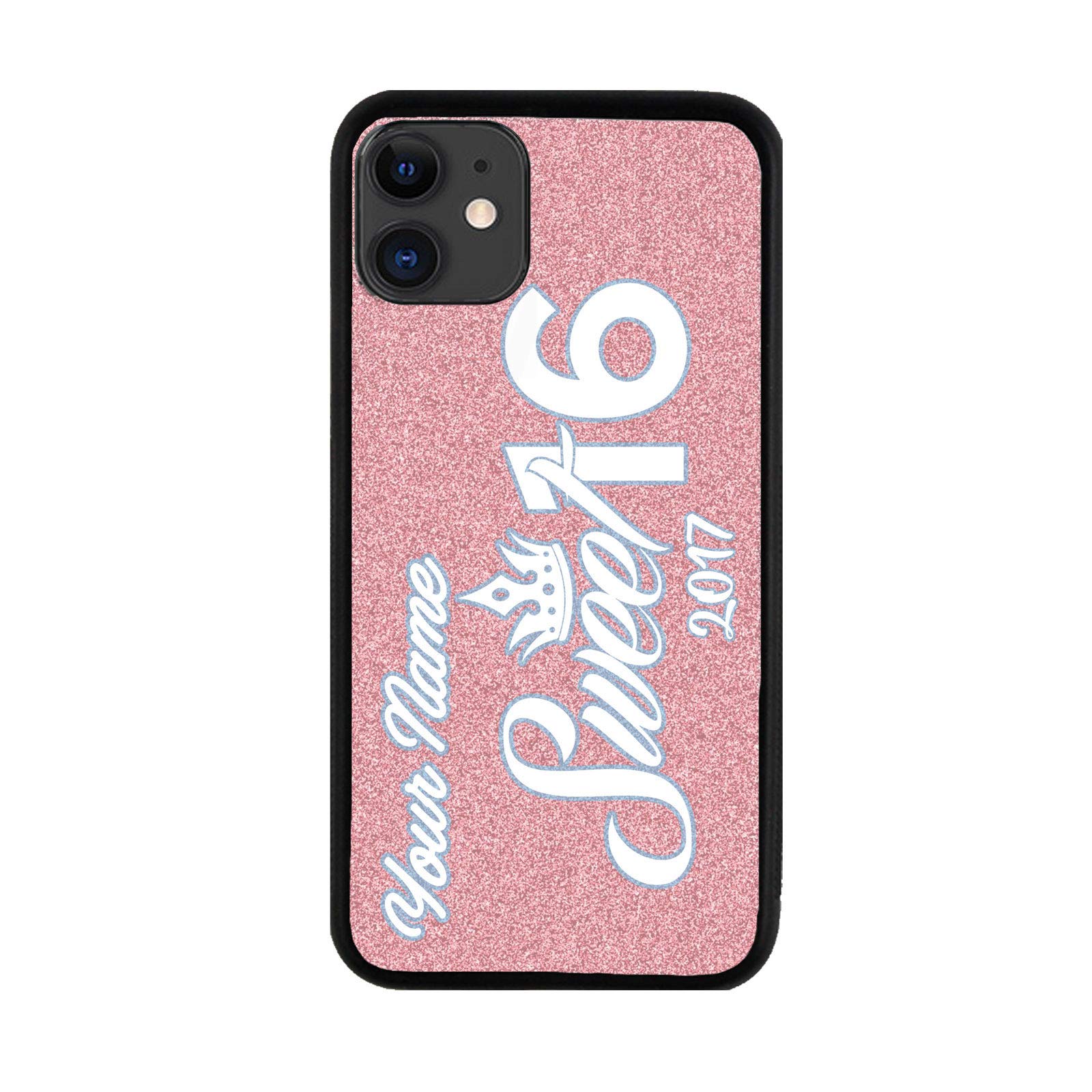 Custom Personalized Name Sweet 16 Rubber Phone Case for iPhone 11 - Bleu Reign BRGiftShop | Perfect for Birthday Gifts & Teen Girls' Everyday Protection