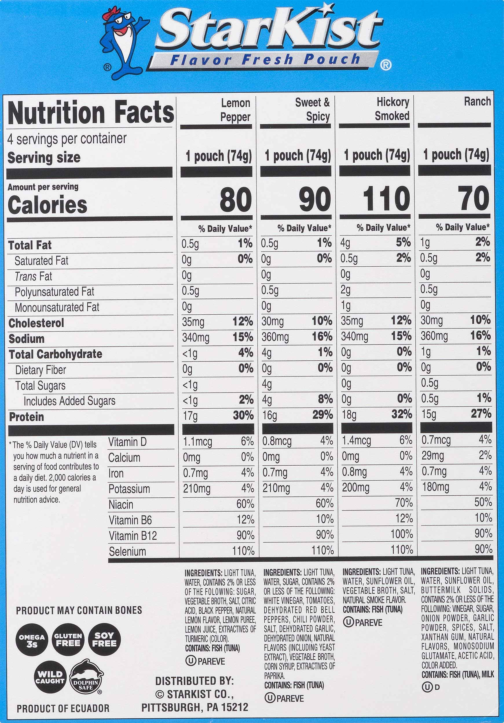 StarKist Chicken & Tuna Creations Variety Pack - 12 Protein-Packed Pouches | Ready-to-Eat Meals for Camping, Office Lunches & Emergency Food Supply
