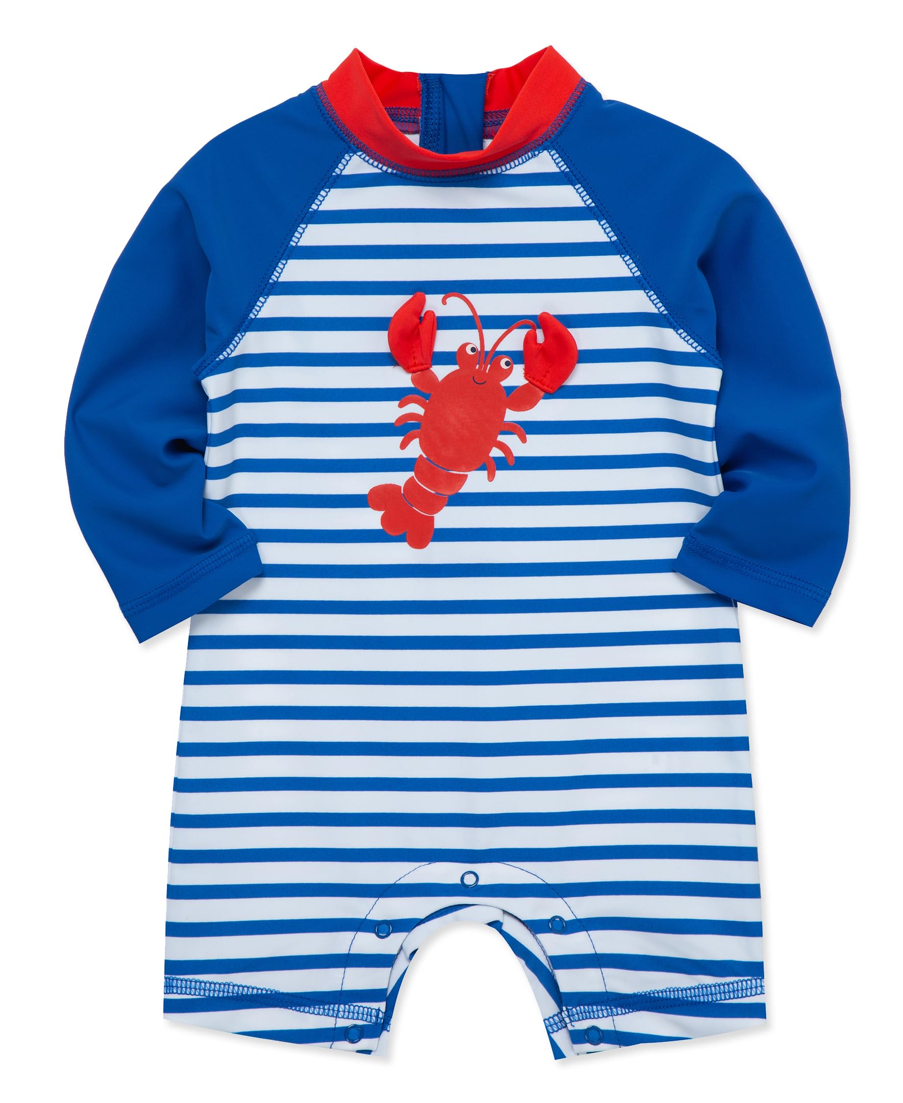 Little Me Baby Boys' Long Sleeve Rash Guard Suit - UPF 50+ Sun Protection Swimwear for 6-24 Months | Beach, Pool & Outdoor Activities
