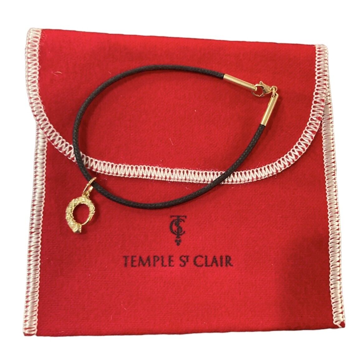18k Gold Snake Serpent Charm Cord Bracelet by Temple St Clair - Elegant Jewelry for Women, Perfect for Gifts, Parties & Everyday Wear