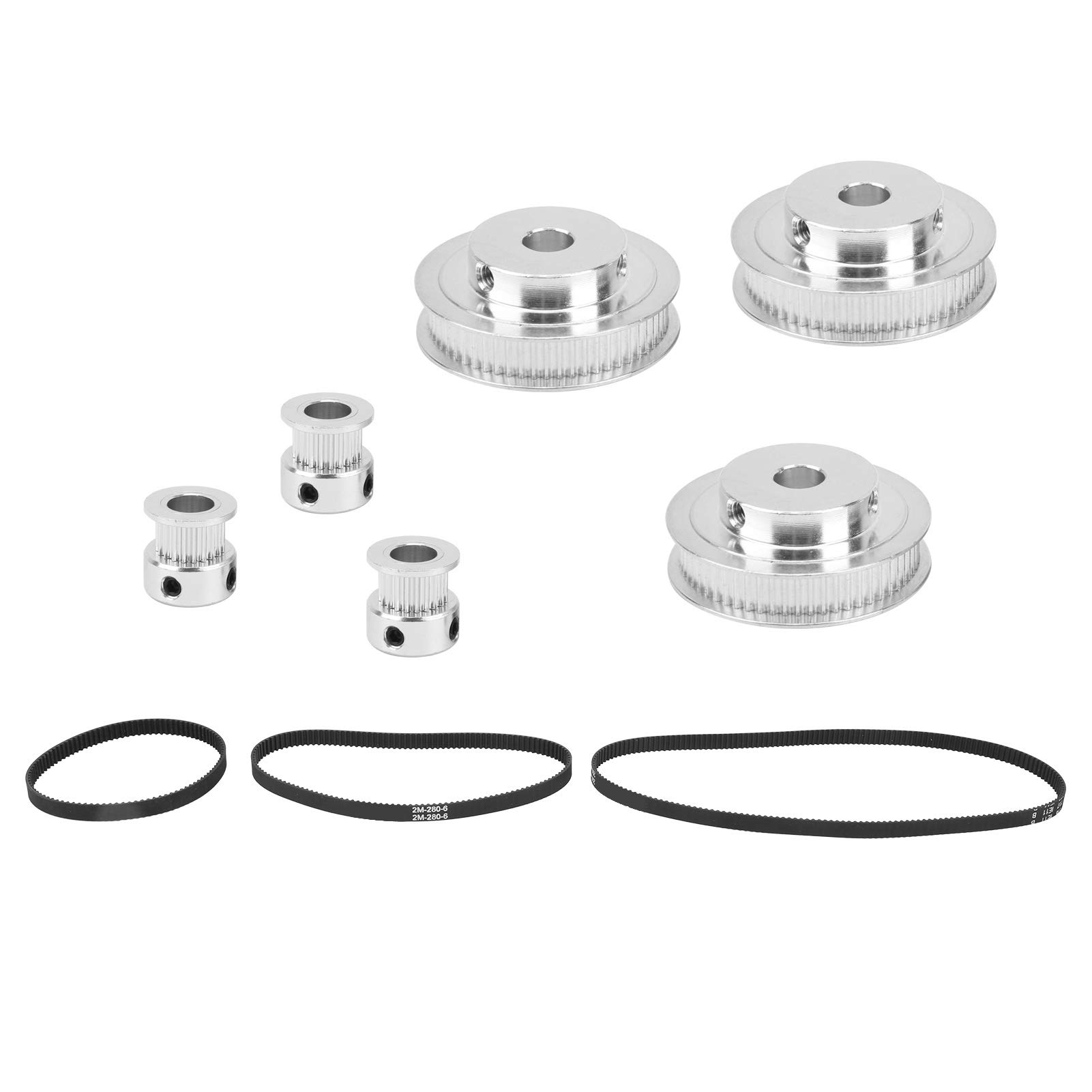 Jeanoko 3 Sets Timing Belt Pulley Kit - Aluminum Alloy 20T & 60T Synchronous Pulley Wheels for 3D Printers, CNC Milling & Drilling Machines | High Precision Replacement Parts for DIY Projects & Industrial Applications