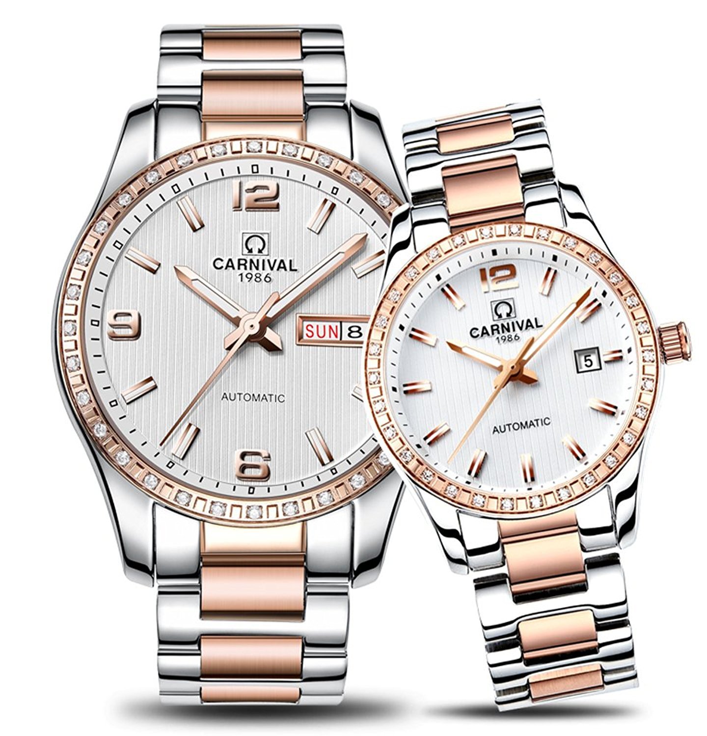 **Stylish Automatic Mechanical Couple Watches Set for Men & Women - Luxury Dress Watches for Him & Her - Perfect for Anniversaries, Weddings & Date Nights**