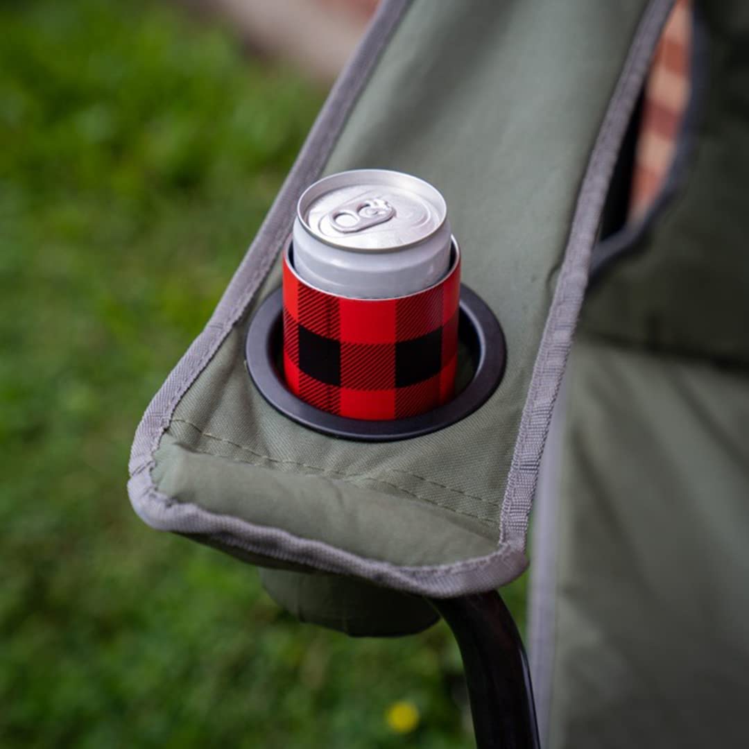 2-in-1 Slim Can Cooler & Tumbler | Stainless Steel Insulated Beverage Holder for 12oz Cans - Keeps Beer, Soda, Energy Drinks & Hard Seltzer Cold | Perfect for Camping, Beach, Picnics & Outdoor Parties (Buffalo Design)