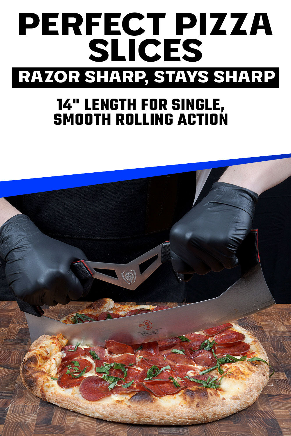 Dalstrong Shogun Series Elite Limited Edition 14-inch Pizza Knife - Two-Handed Blade with Wall Mount Display - Perfect for Professional Chefs & Home Pizza Enthusiasts