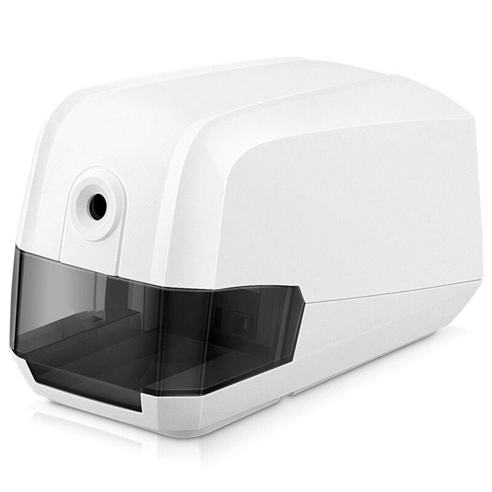 Heavy Duty Electric Pencil Sharpener with Auto Stop - Industrial Grade Sharpener for No.2 & Colored Pencils (6-8mm) - Perfect for School, Office & Home Use - Ideal for Classroom Supplies, Art Projects & Office Stationery (White)