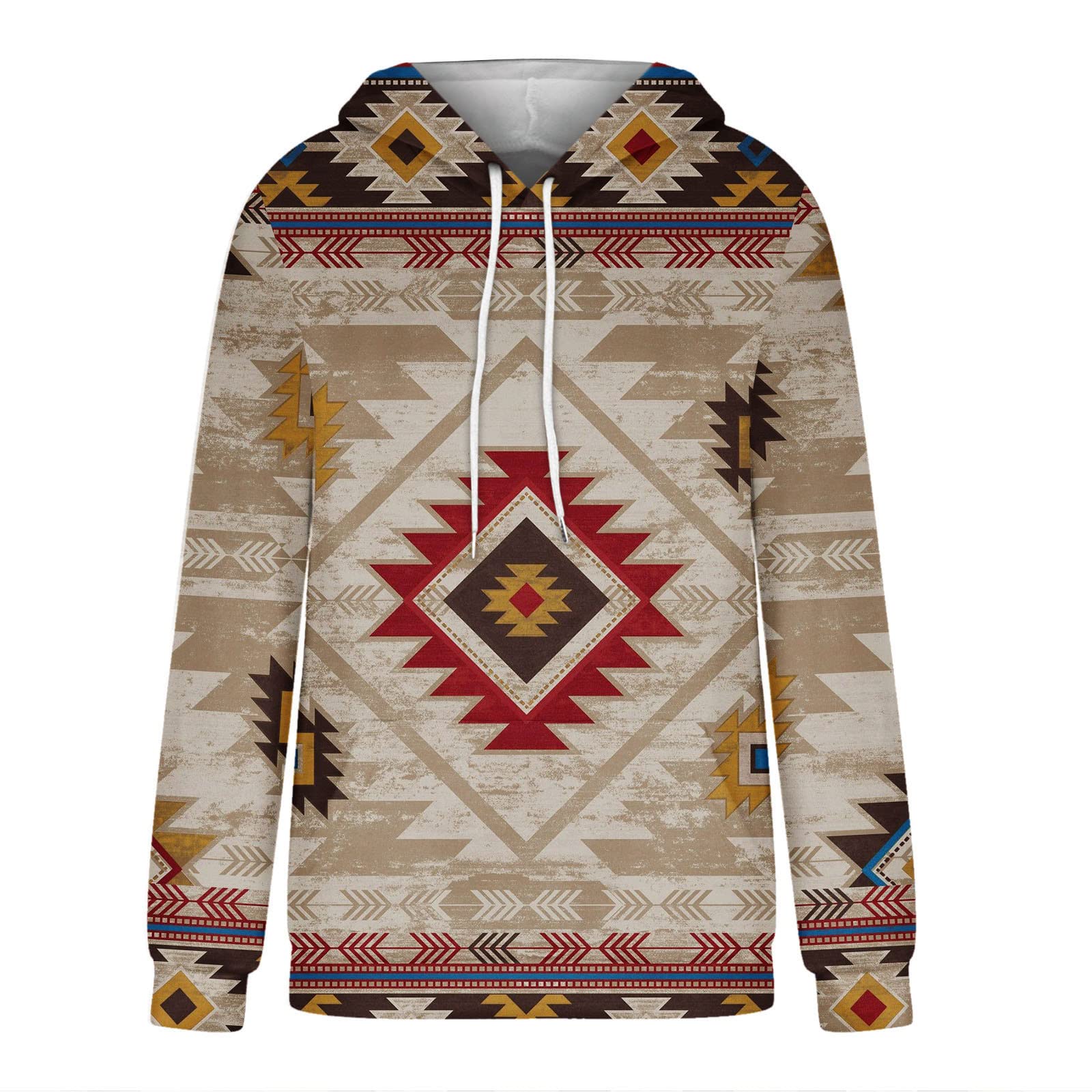 Ceboyel Women's Aztec Vintage Graphic Hoodie - Western Ethnic Pullover Sweatshirt, Casual Fall Fashion Top for Outdoor Adventures and Cozy Evenings